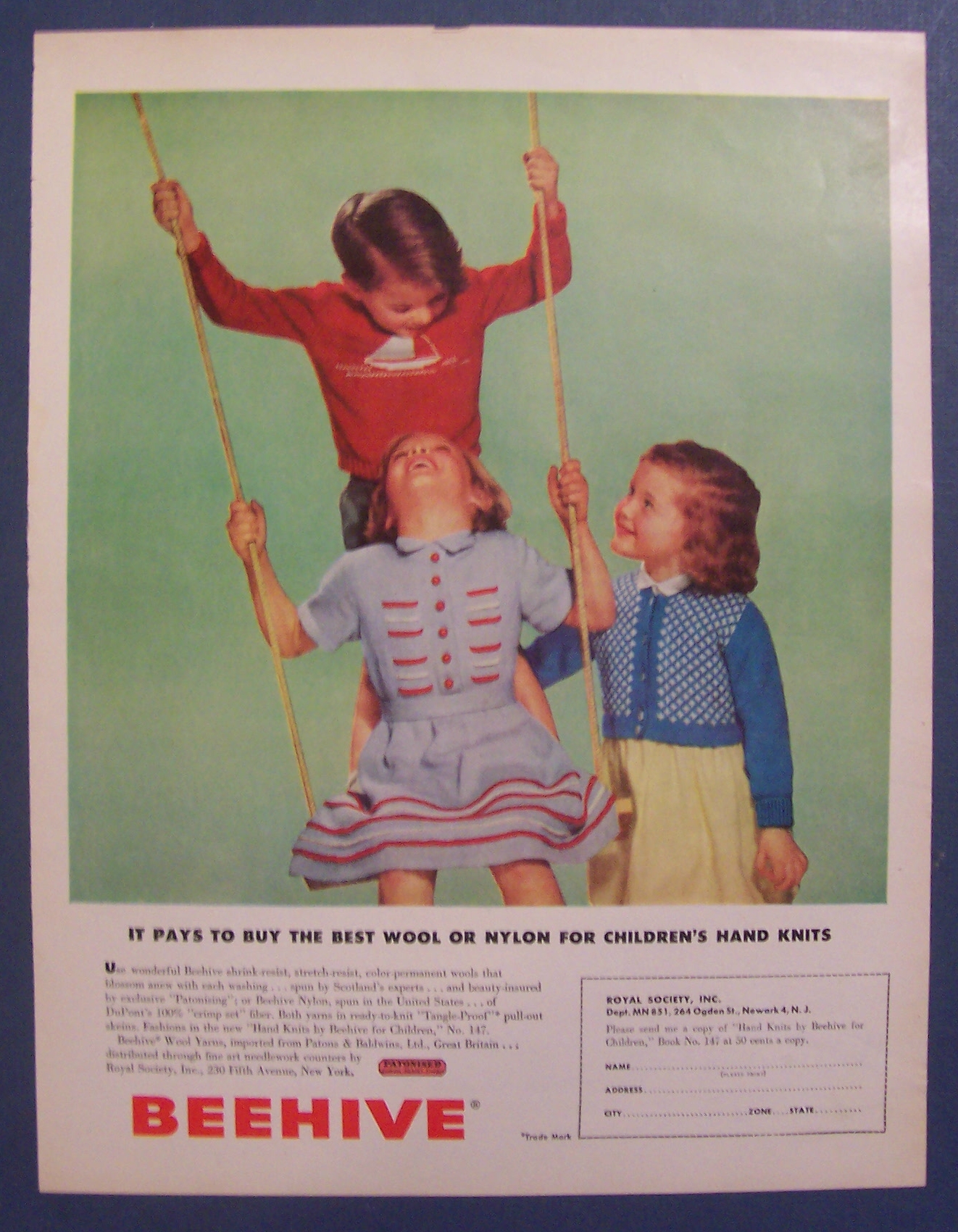 1952  Beehive  Wool  Yarns