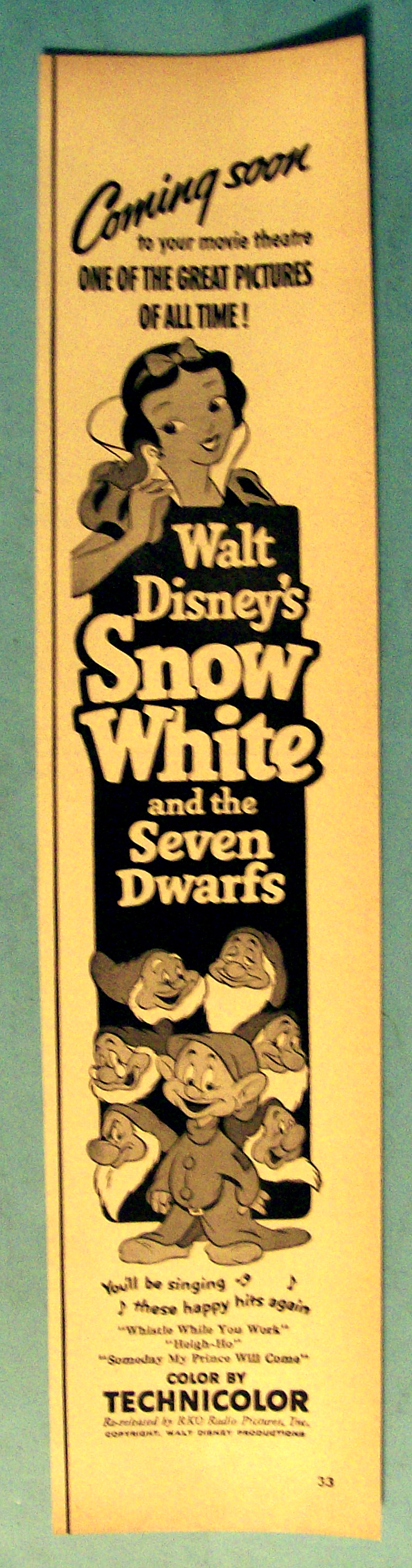 1952 Walt Disney's Snow White & The 7 Dwarfs