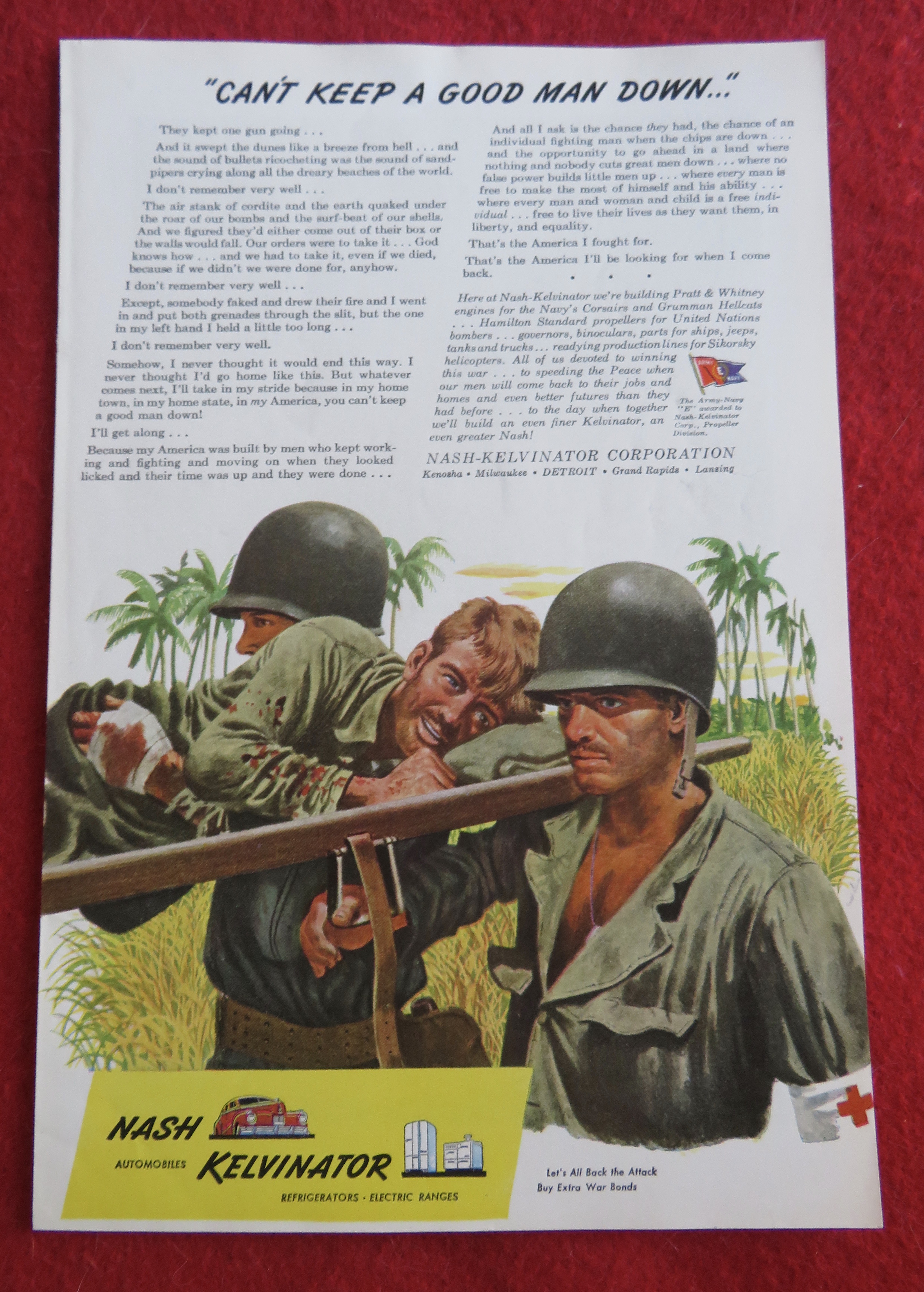 1944 Nash Kelvinator with Soldiers Carrying Soldier