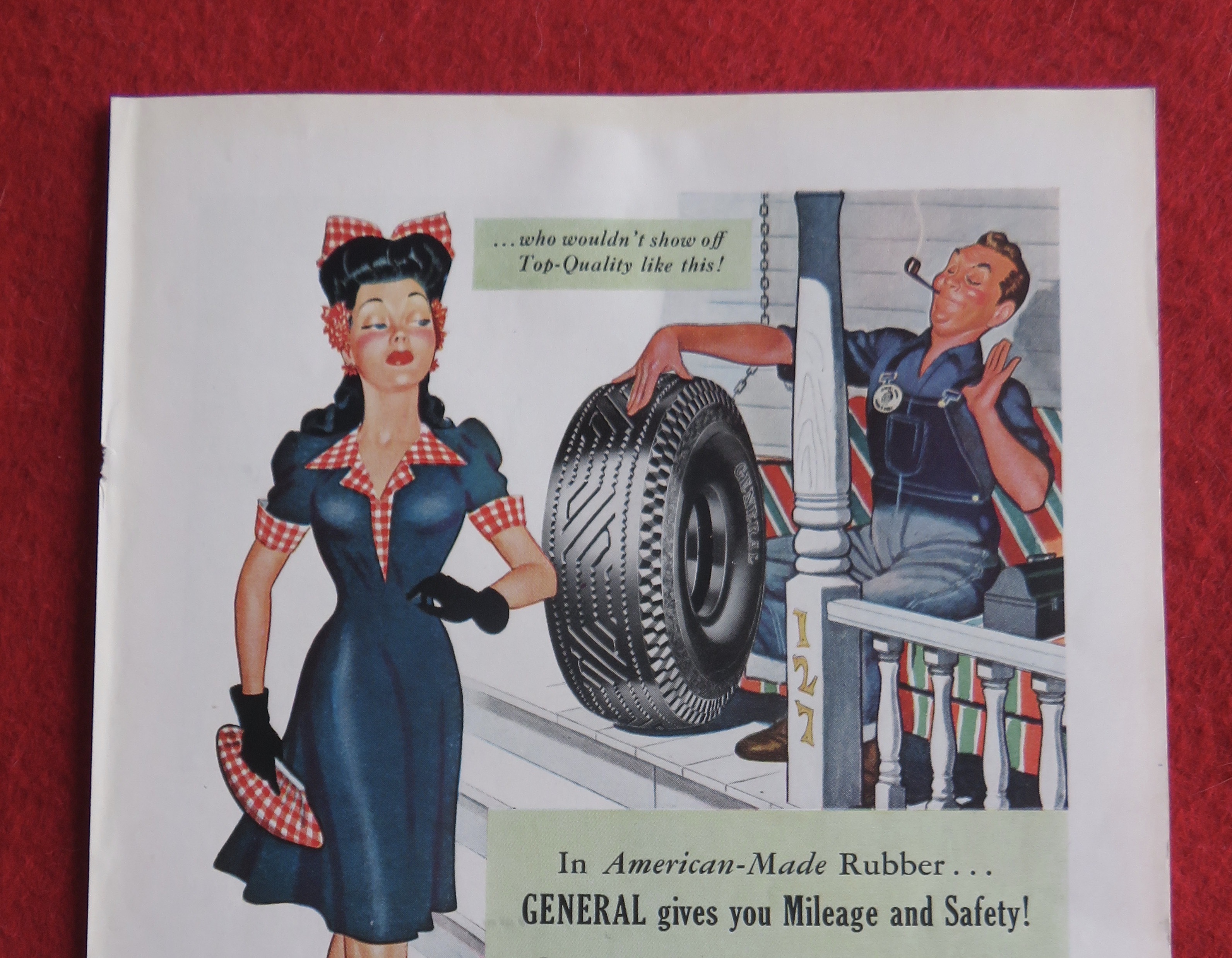 1943 General Tire with Man Watching Woman Walk By