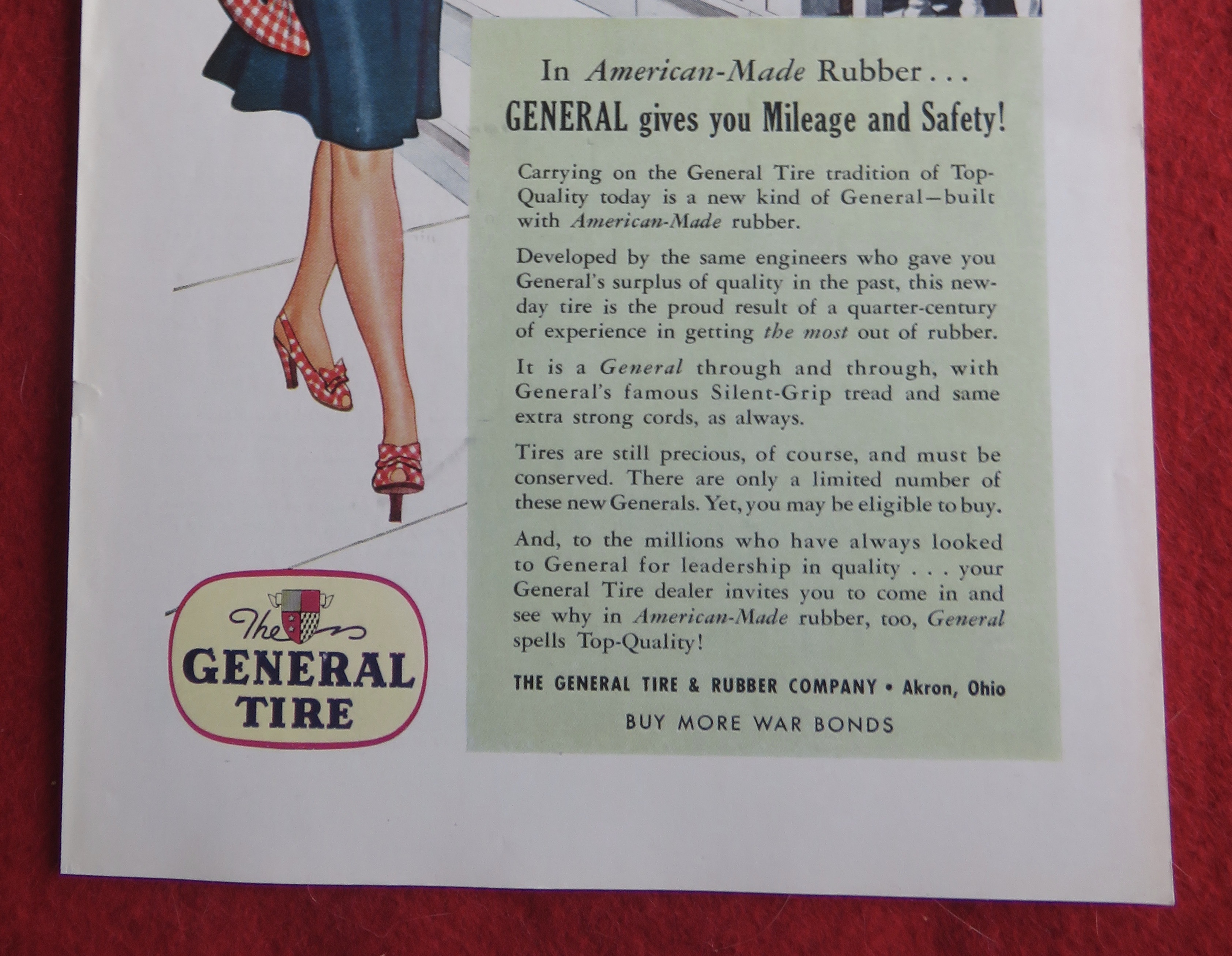 1943 General Tire with Man Watching Woman Walk By