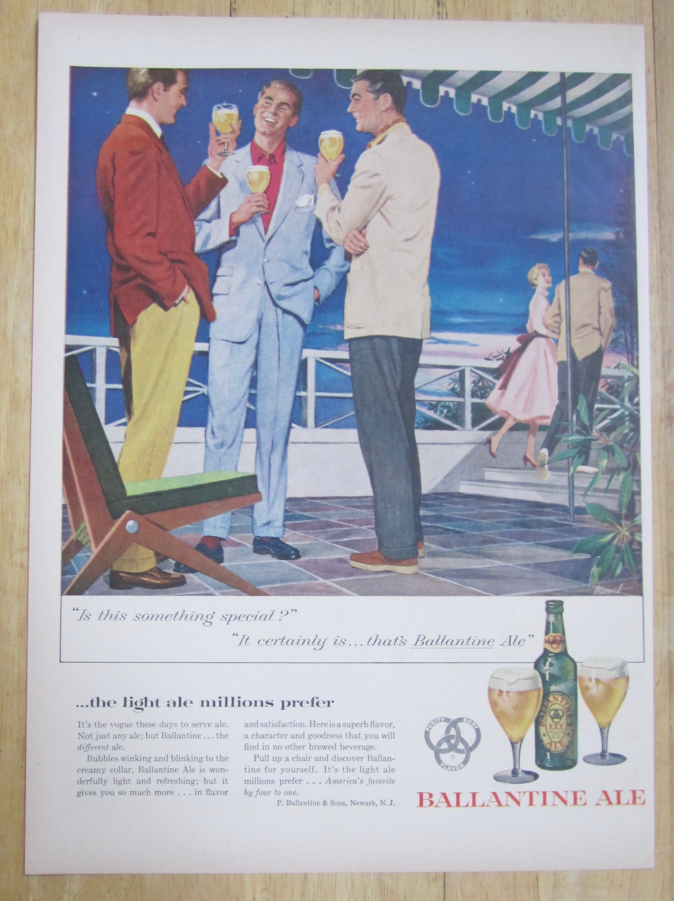 1954 Ballantine Ale with Men Talking While Having Beer