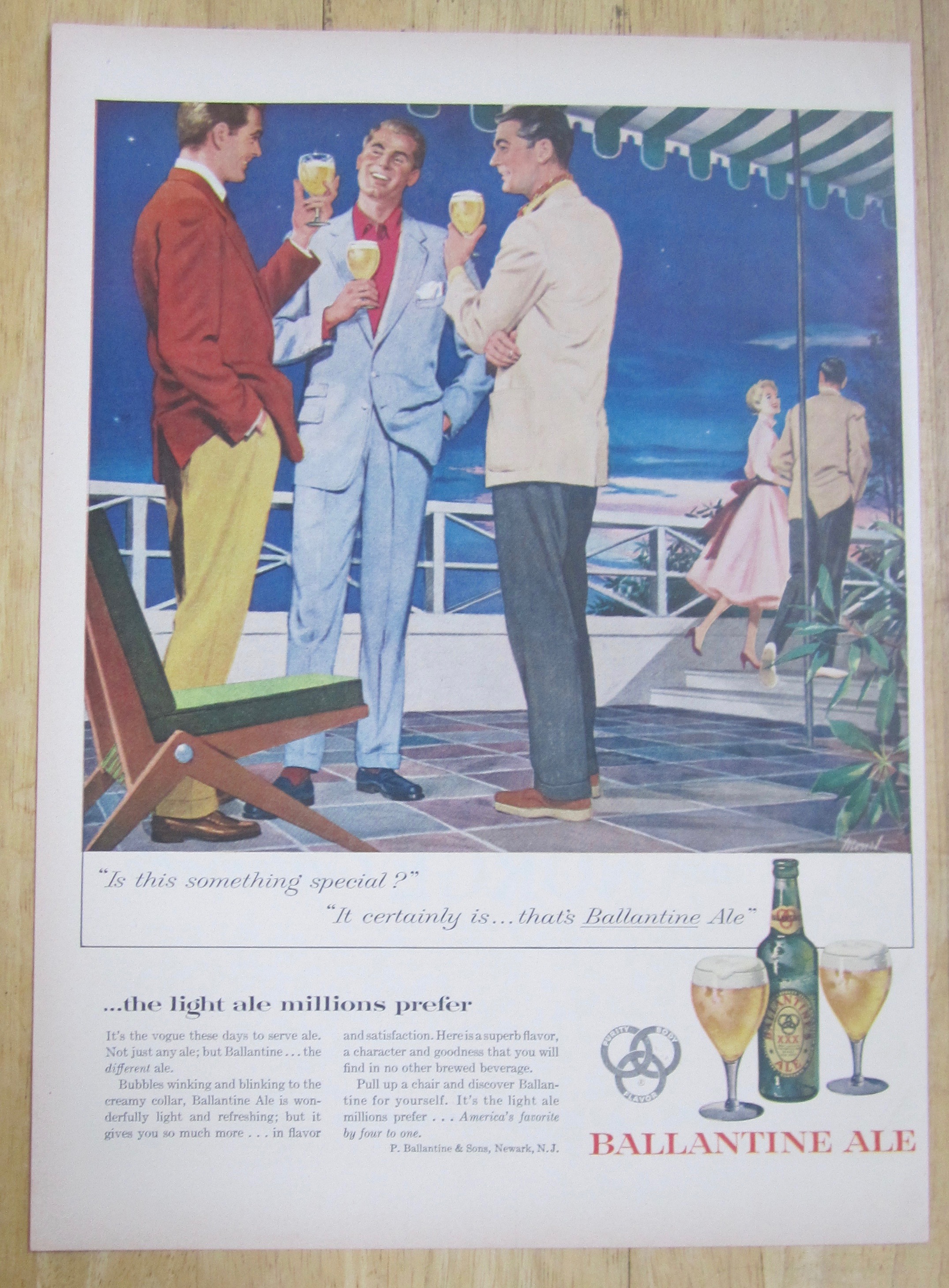 1954 Ballantine Ale with Men Talking While Having Beer