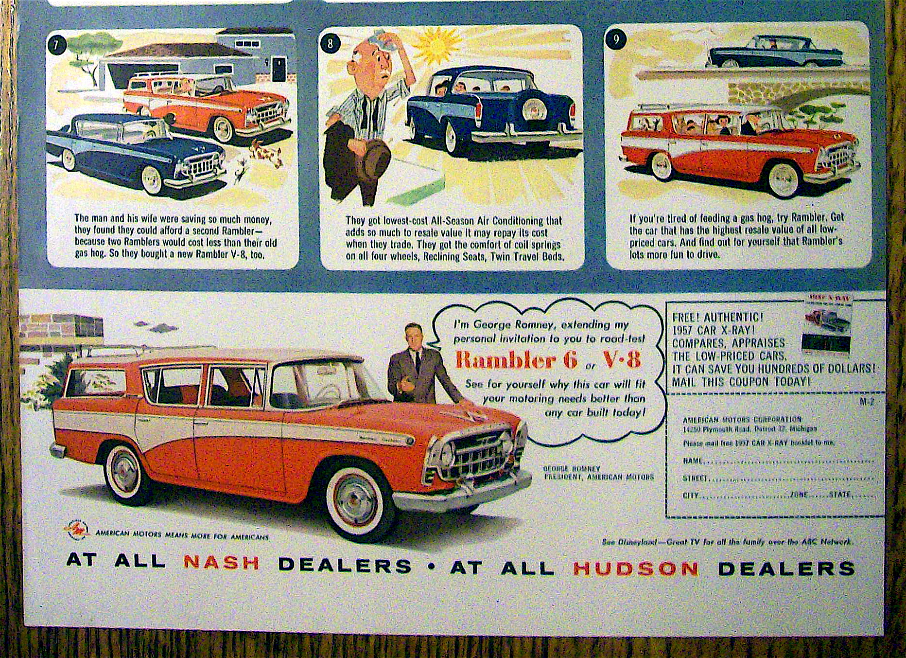 Vintage Ad: 1957 Rambler 6 or V-8