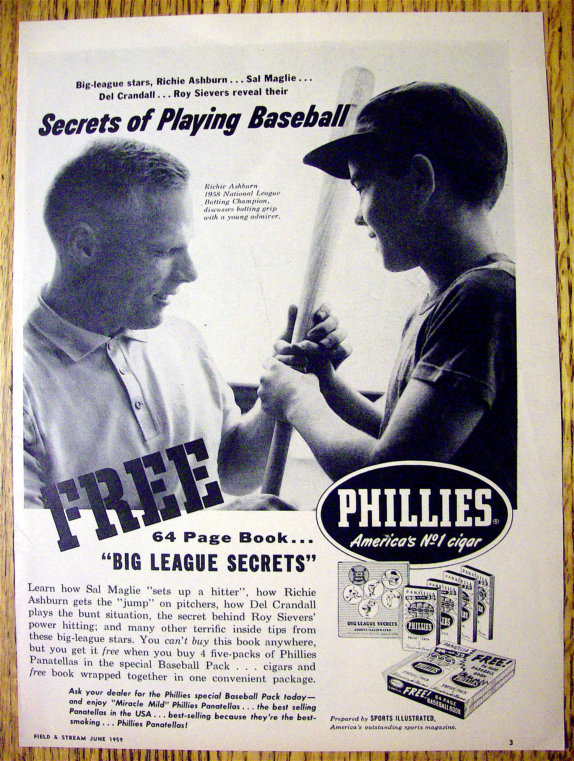 1959 Phillies Cigars with Richie Ashburn