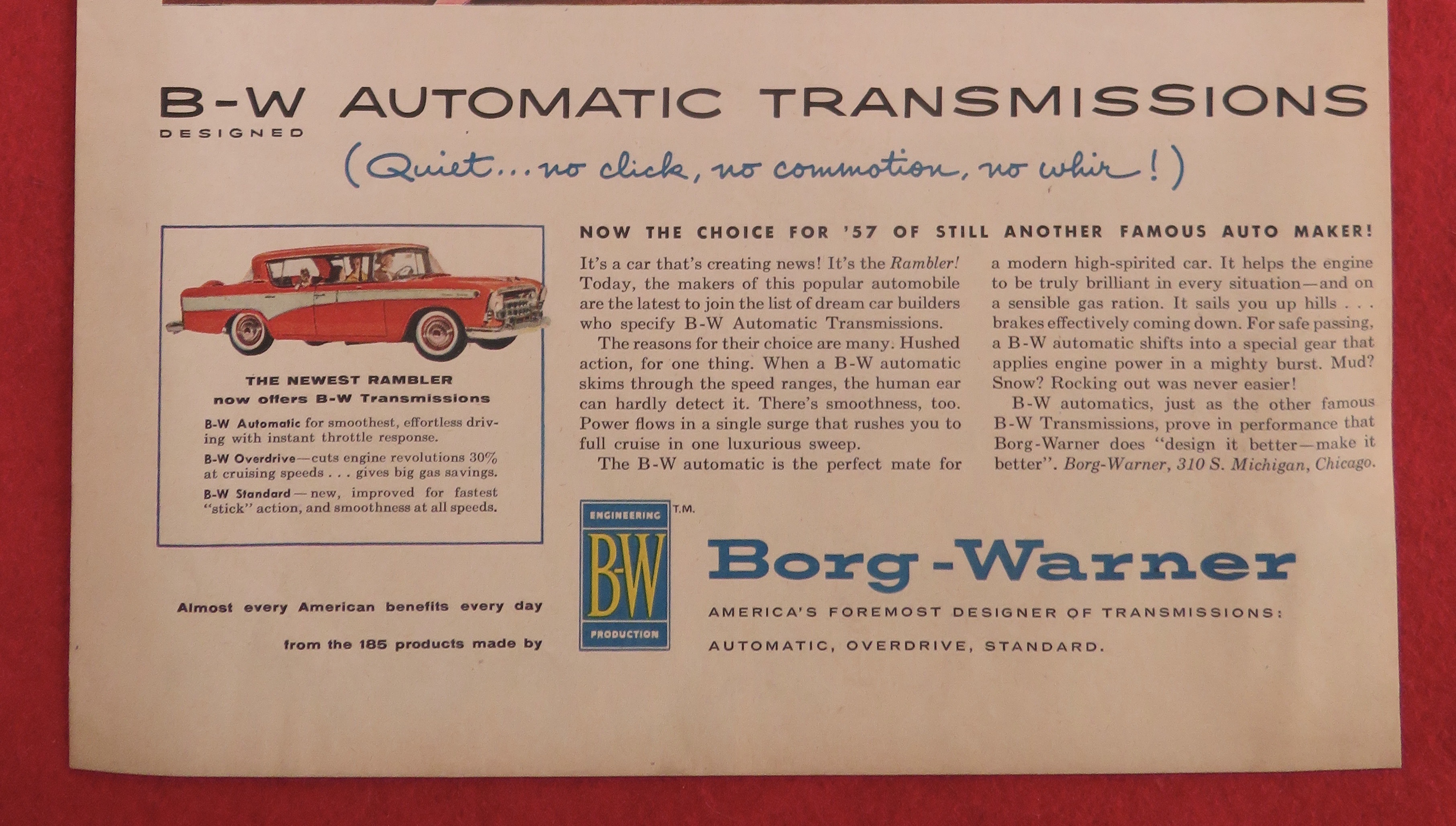 1957 Borg Warner Automatic Transmission with Bird