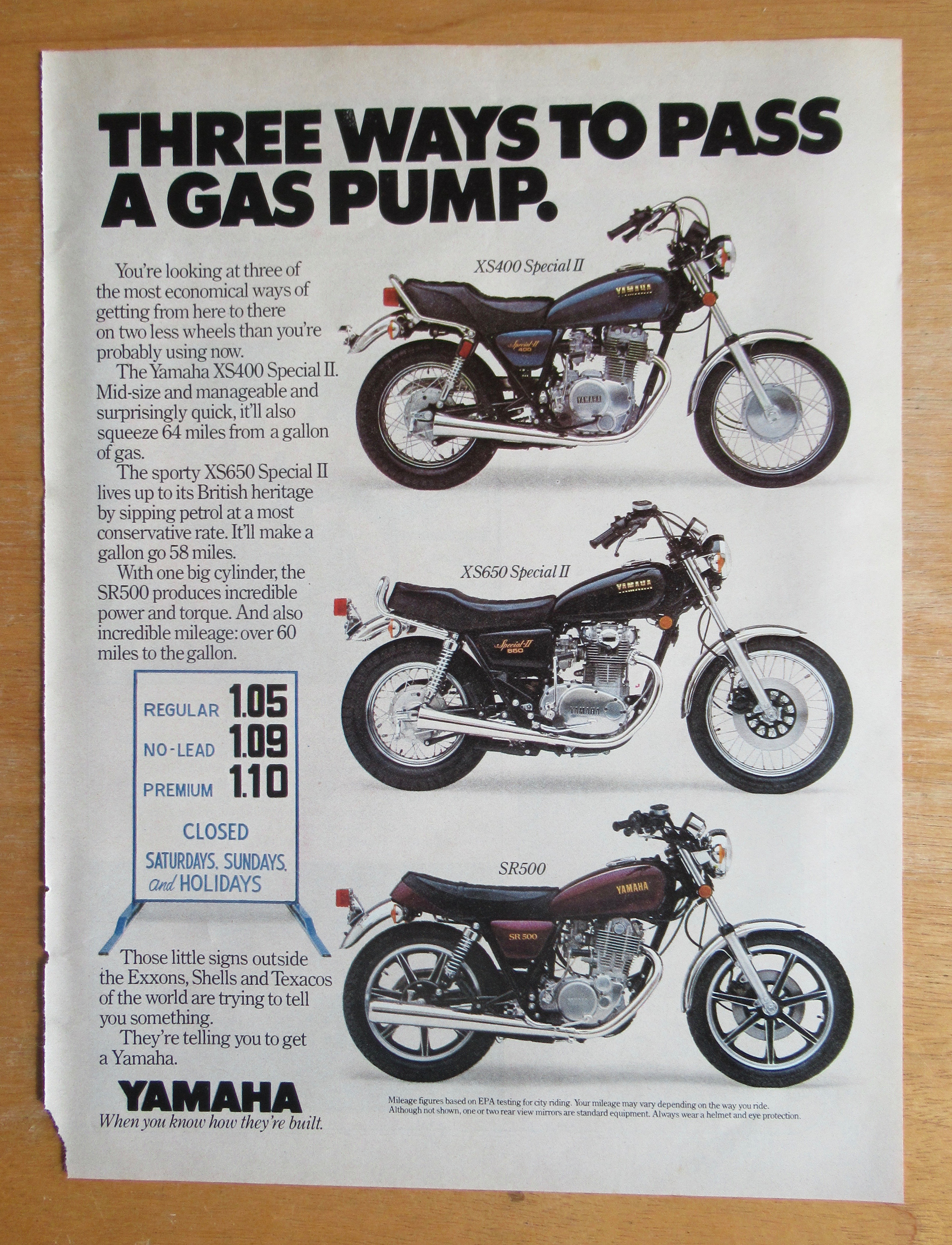1980 Yamaha Motorcycle with Yamaha Special Motorcycles