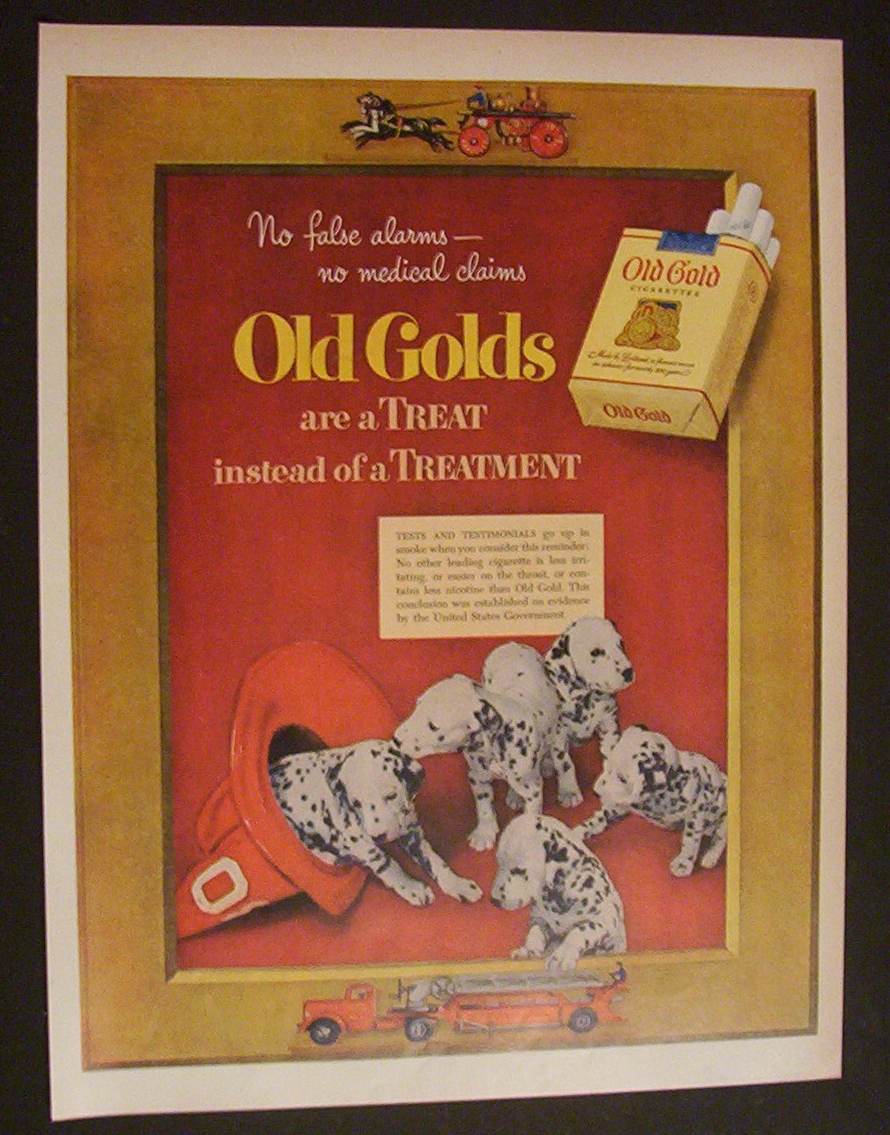 1952 Old Gold Cigarettes with 5 Dalmatian Puppies
