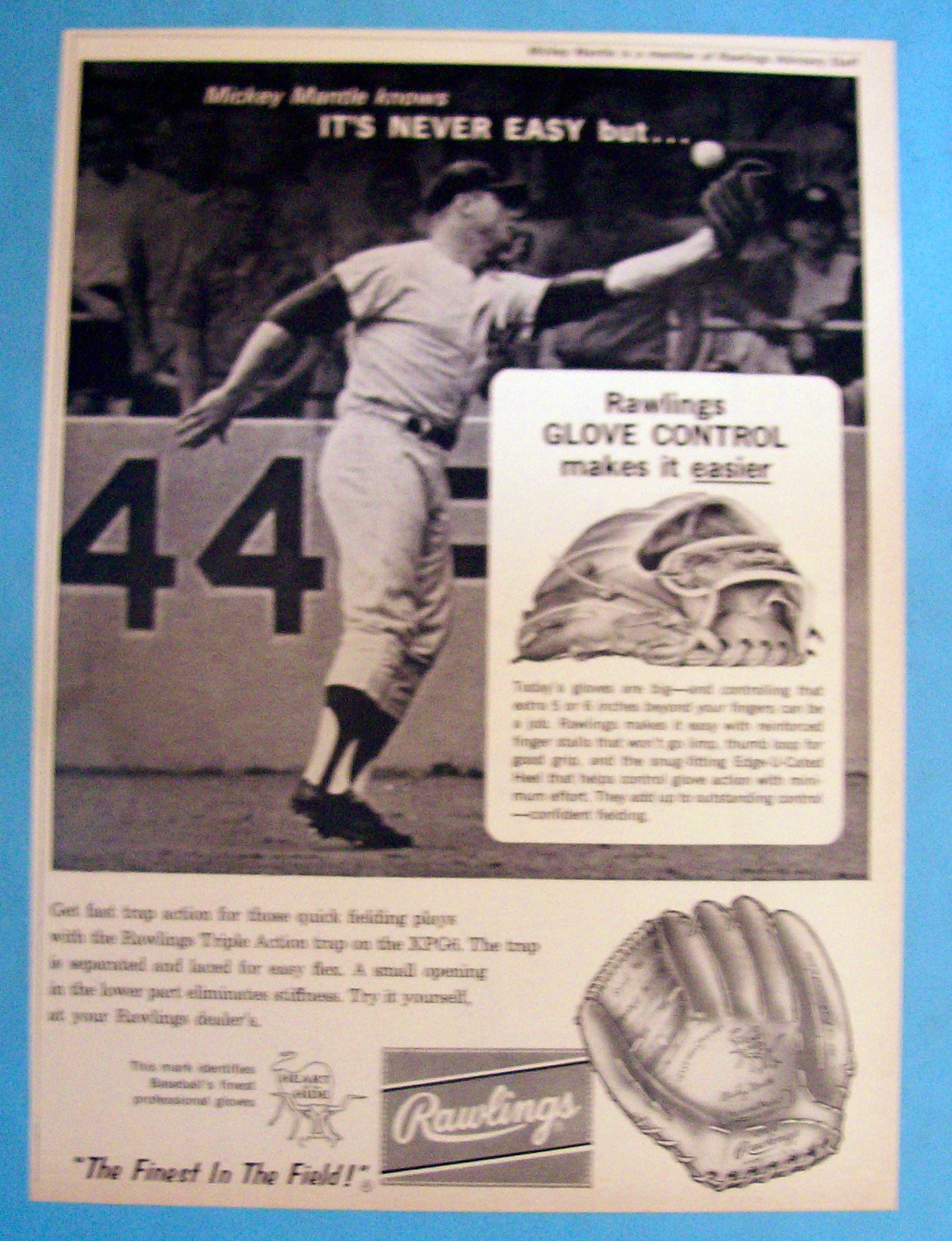 1964 Rawlings Baseball Glove with Mickey Mantle