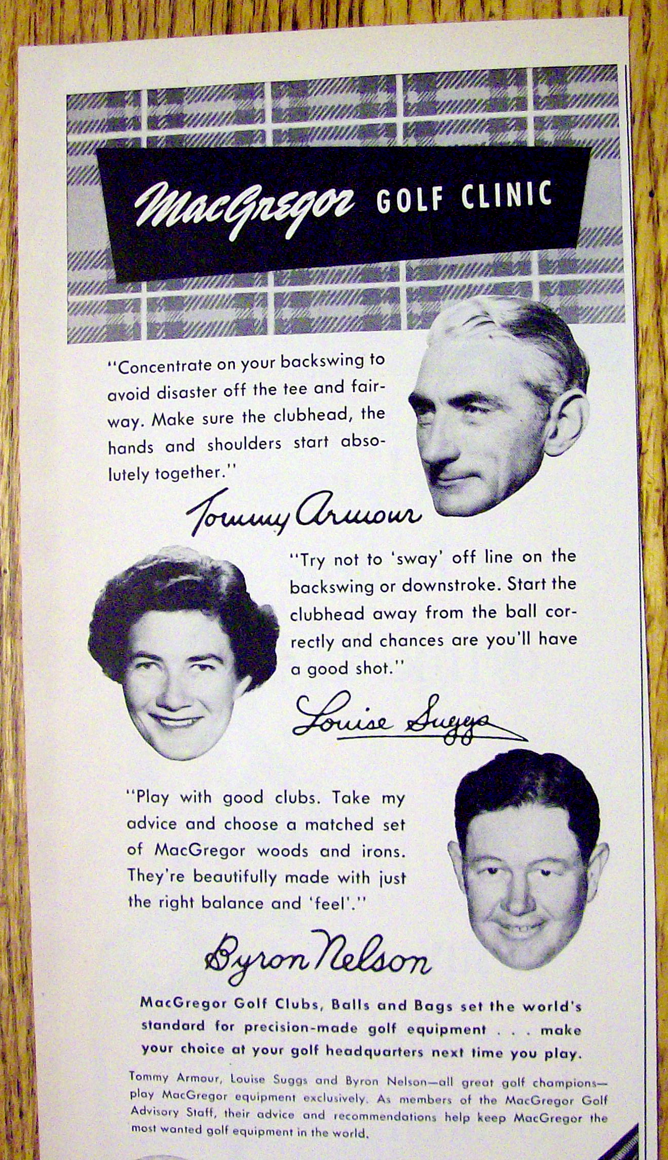 1952 MacGregor Golf Clinic with Nelson, Suggs & Armour