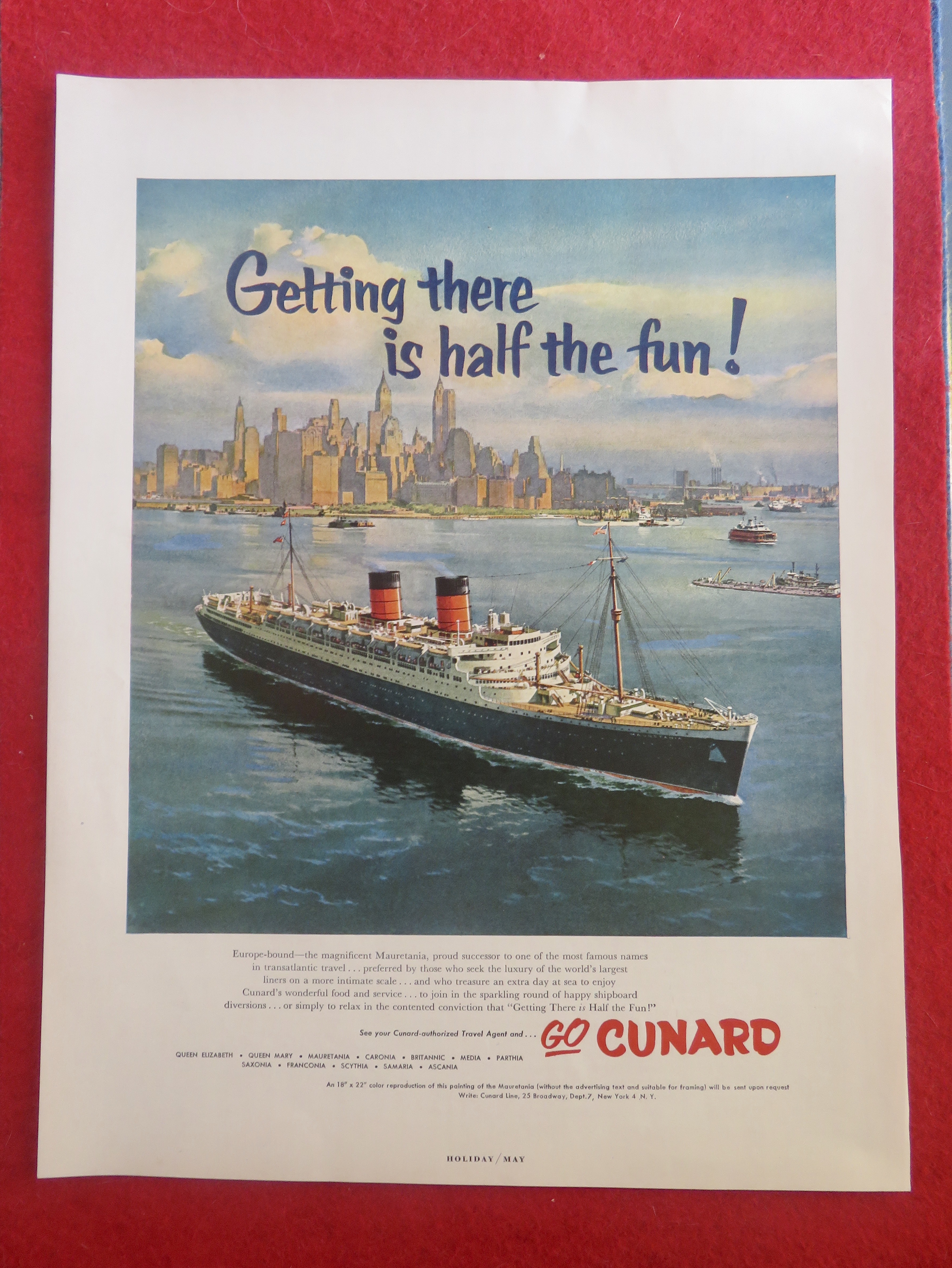 1950's Cunard Cruise Ship With Mauretania