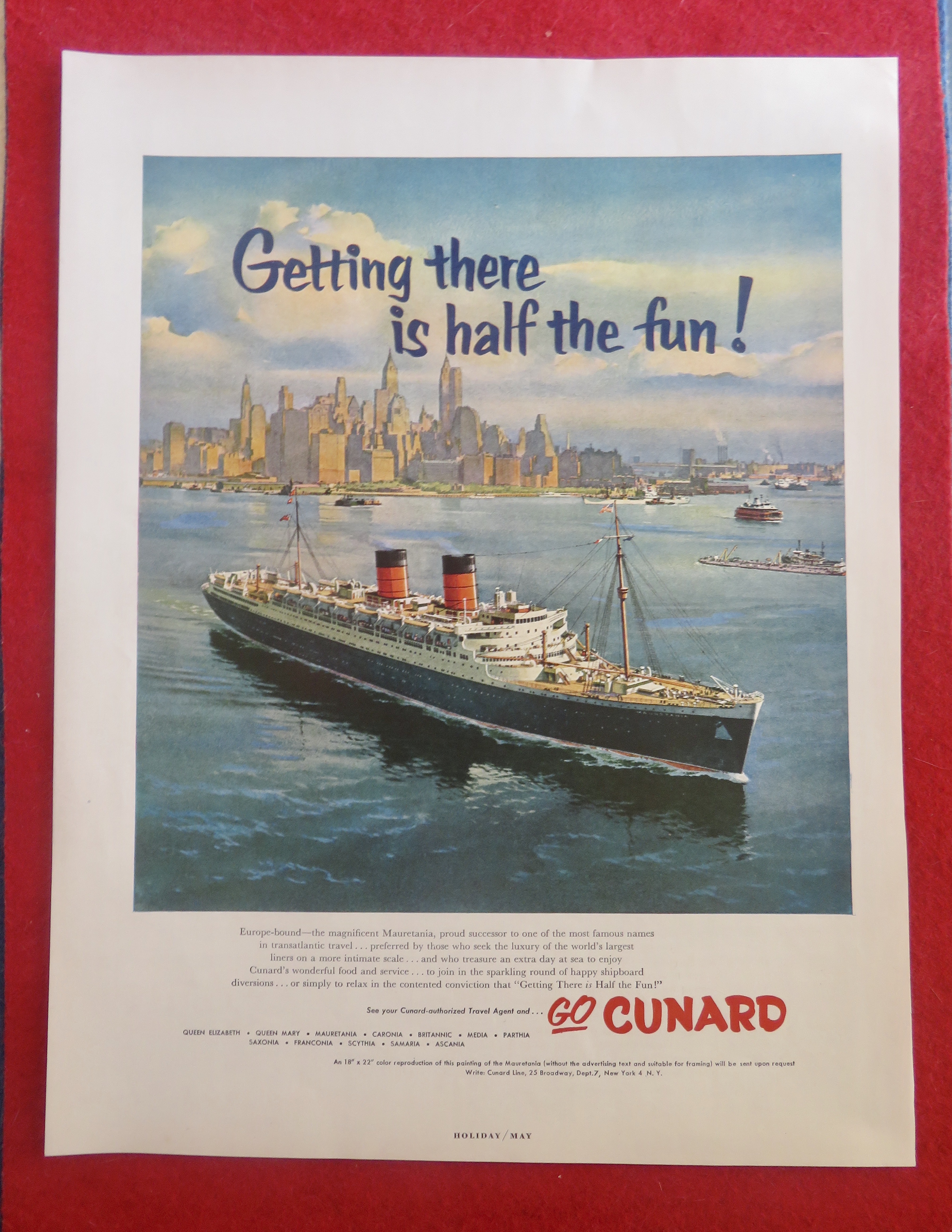 1950's Cunard Cruise Ship With Mauretania