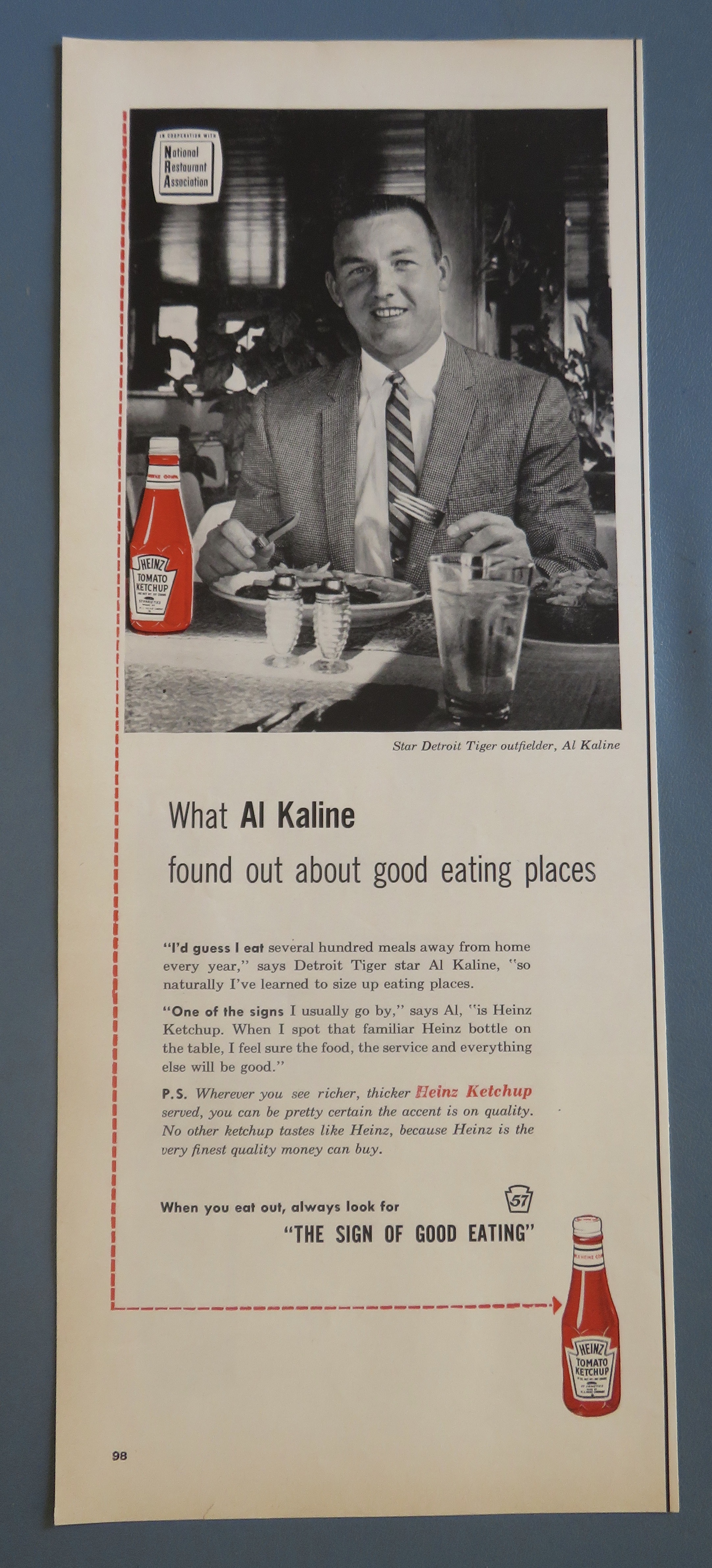 1960 Heinz Ketchup with Baseball's Al Kaline