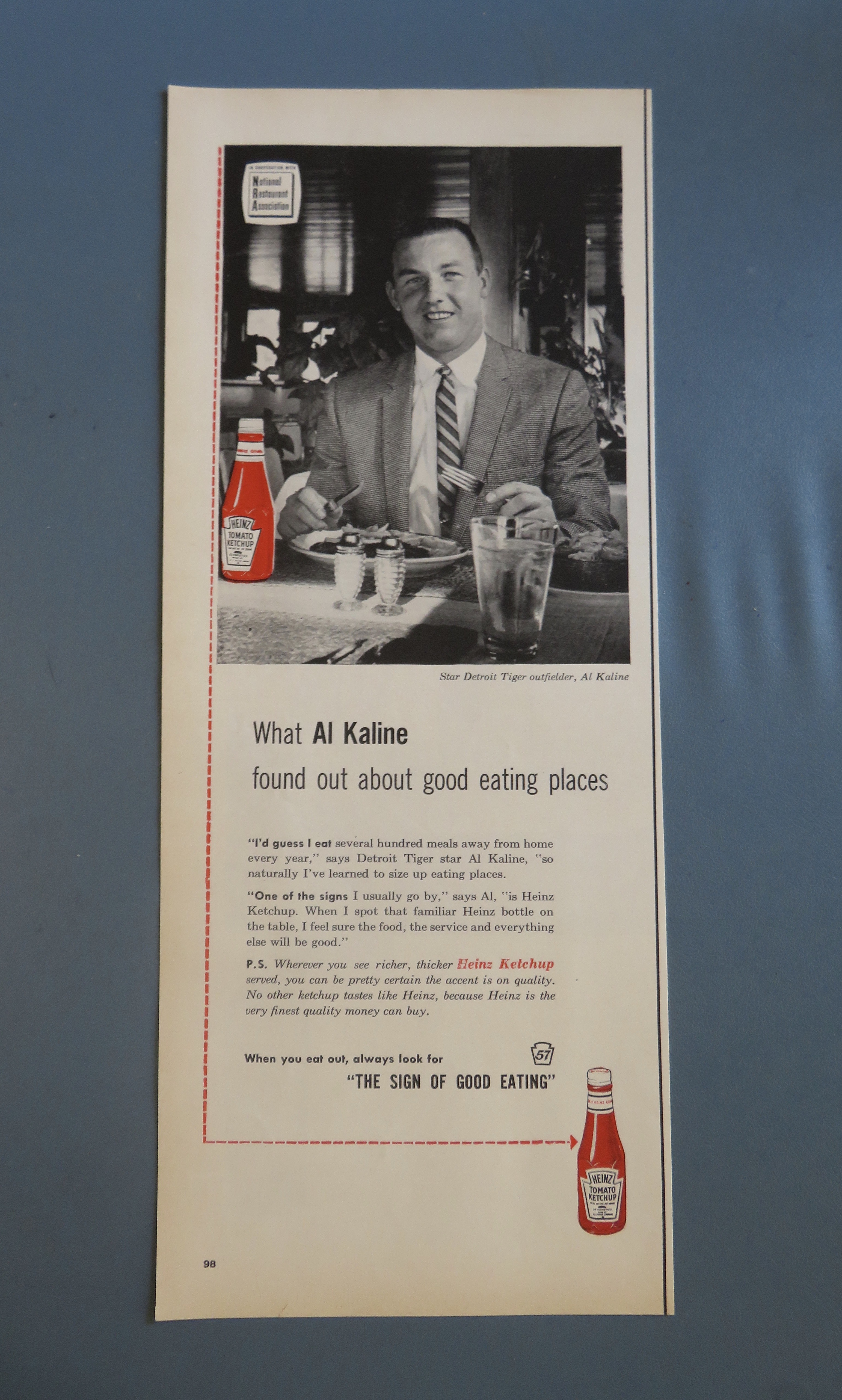1960 Heinz Ketchup with Baseball's Al Kaline