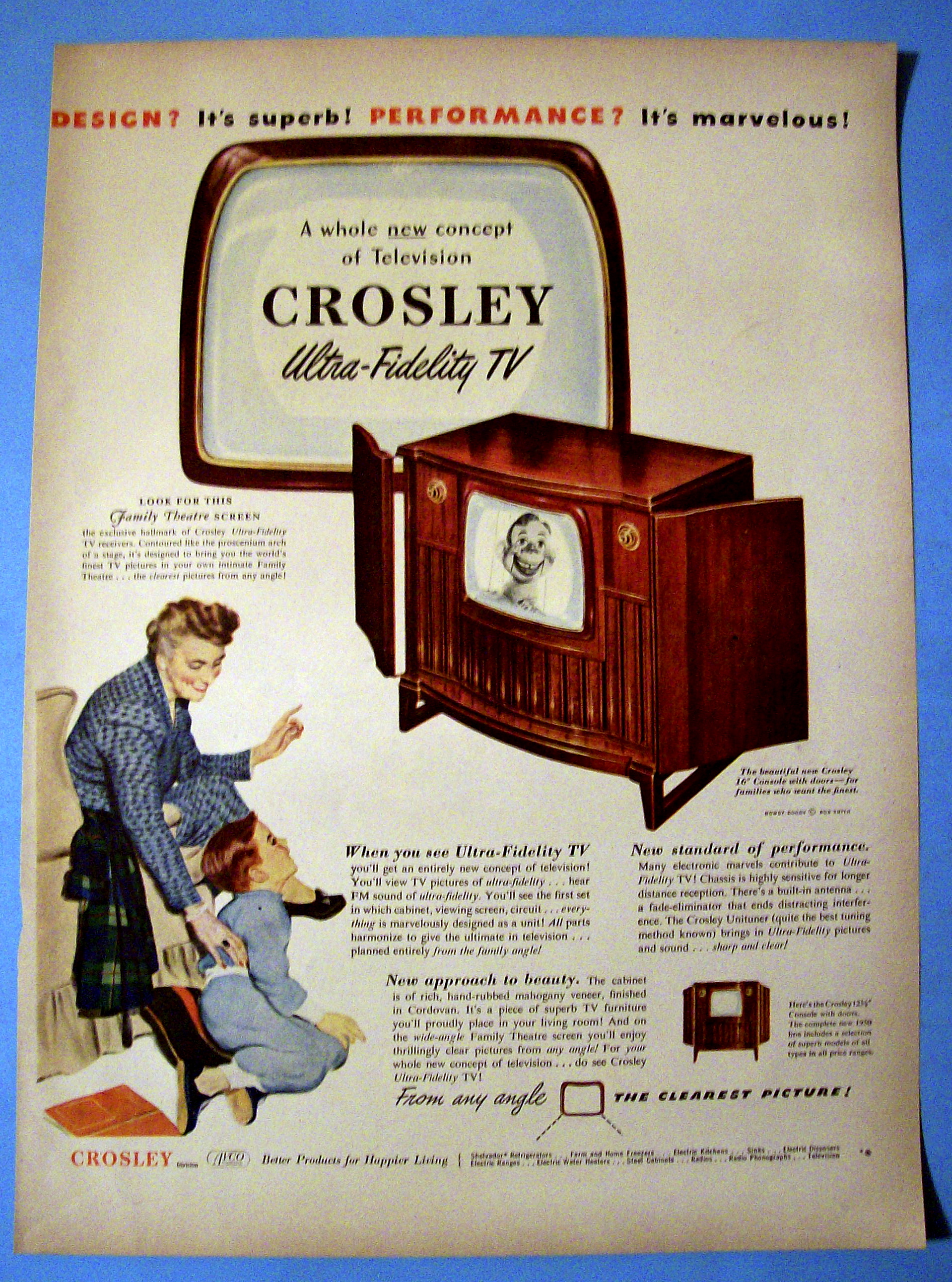 Vintage Ad: 1950 Crosley Ultra Fidelity TV