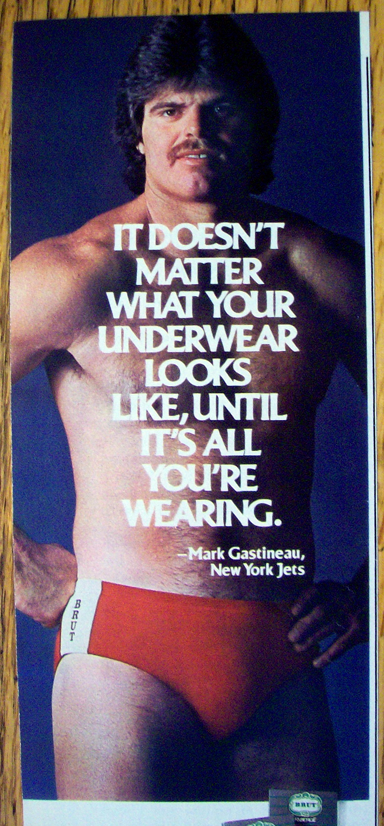 Vintage Ad:1982 Brut Fashion Underwear w/Mark Gastineau
