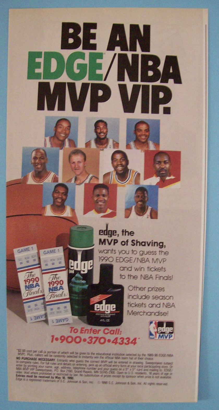 Vintage Ad: 1990 Edge Gel w/ Jordan, Bird & More