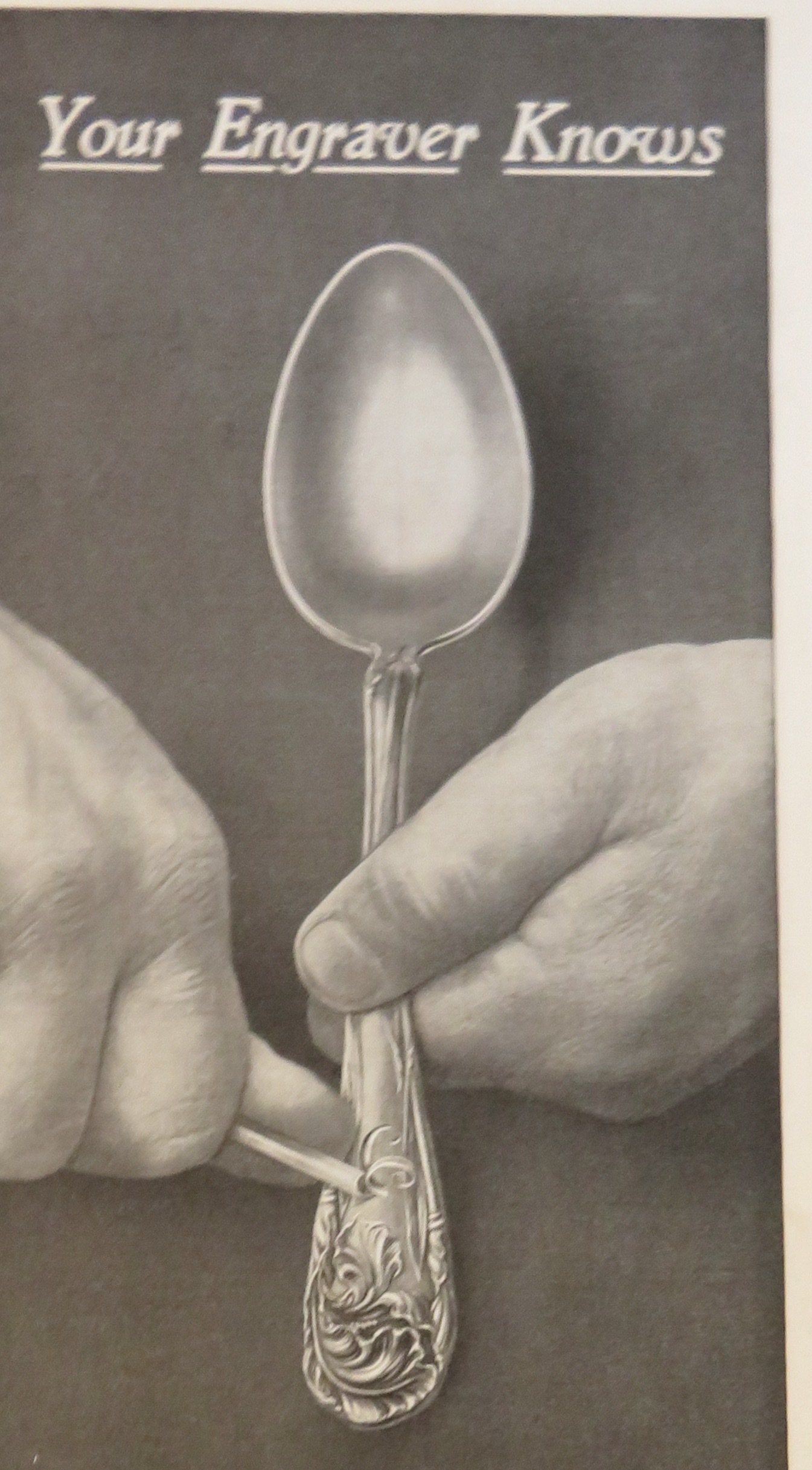 1906 Community Silver with Spoon Being Engraved