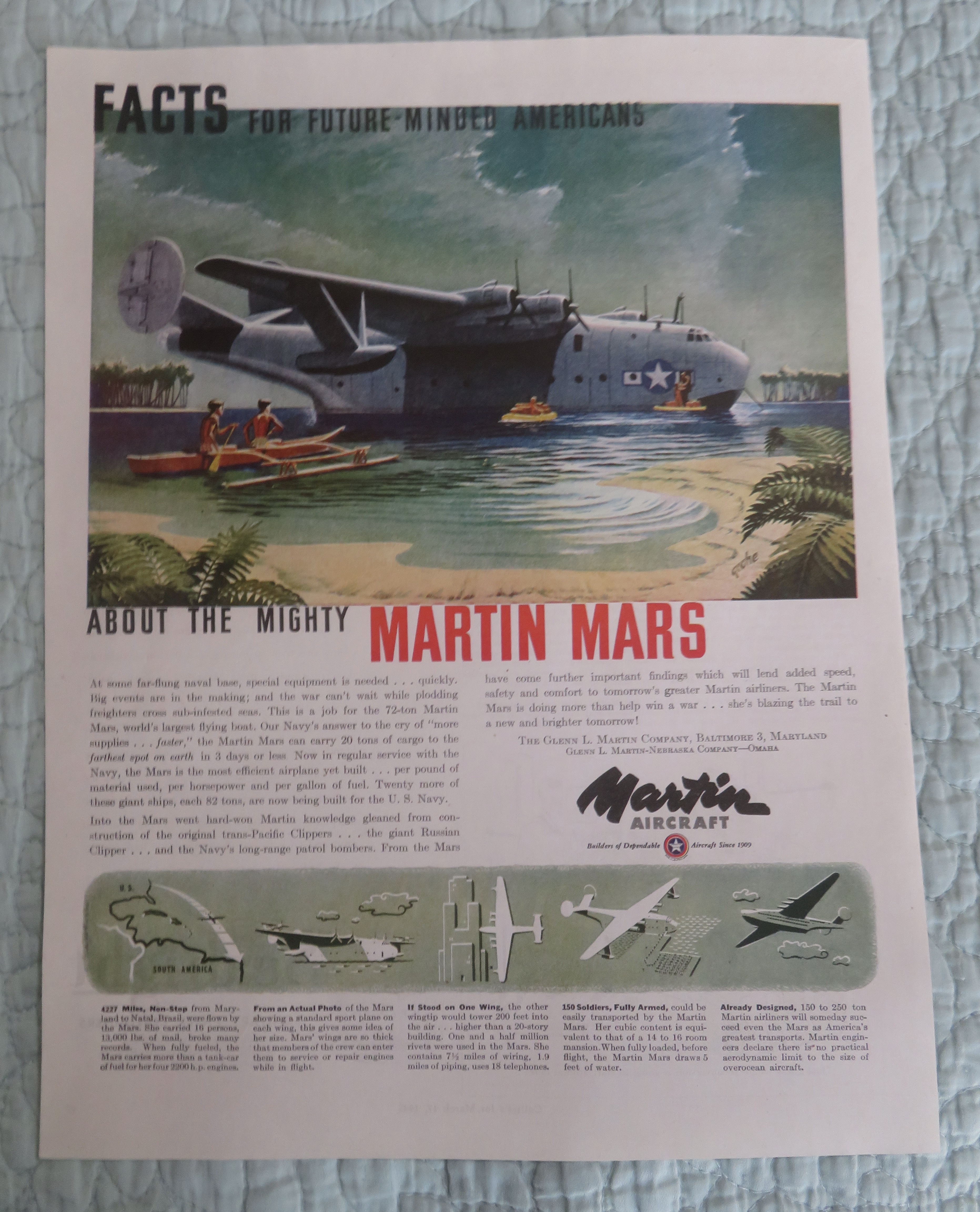 1945 Martin Aircraft with the Mighty Martin Mars
