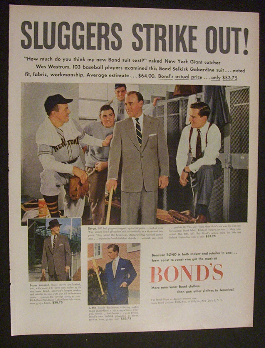 1952  Bond's  Clothes  w/  Wes  Westrum