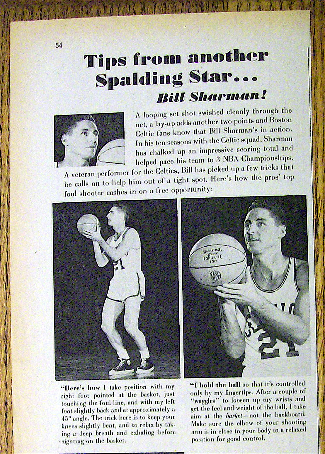1961 Spalding Basketball with Basketball's Bill Sharman