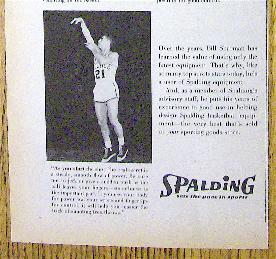 1961 Spalding Basketball with Basketball's Bill Sharman