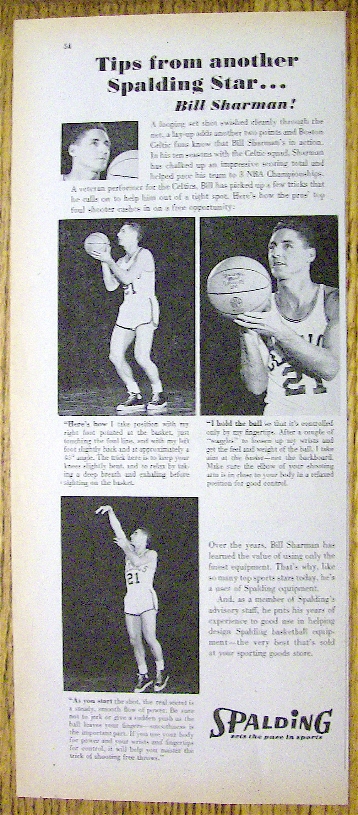 1961 Spalding Basketball with Basketball's Bill Sharman