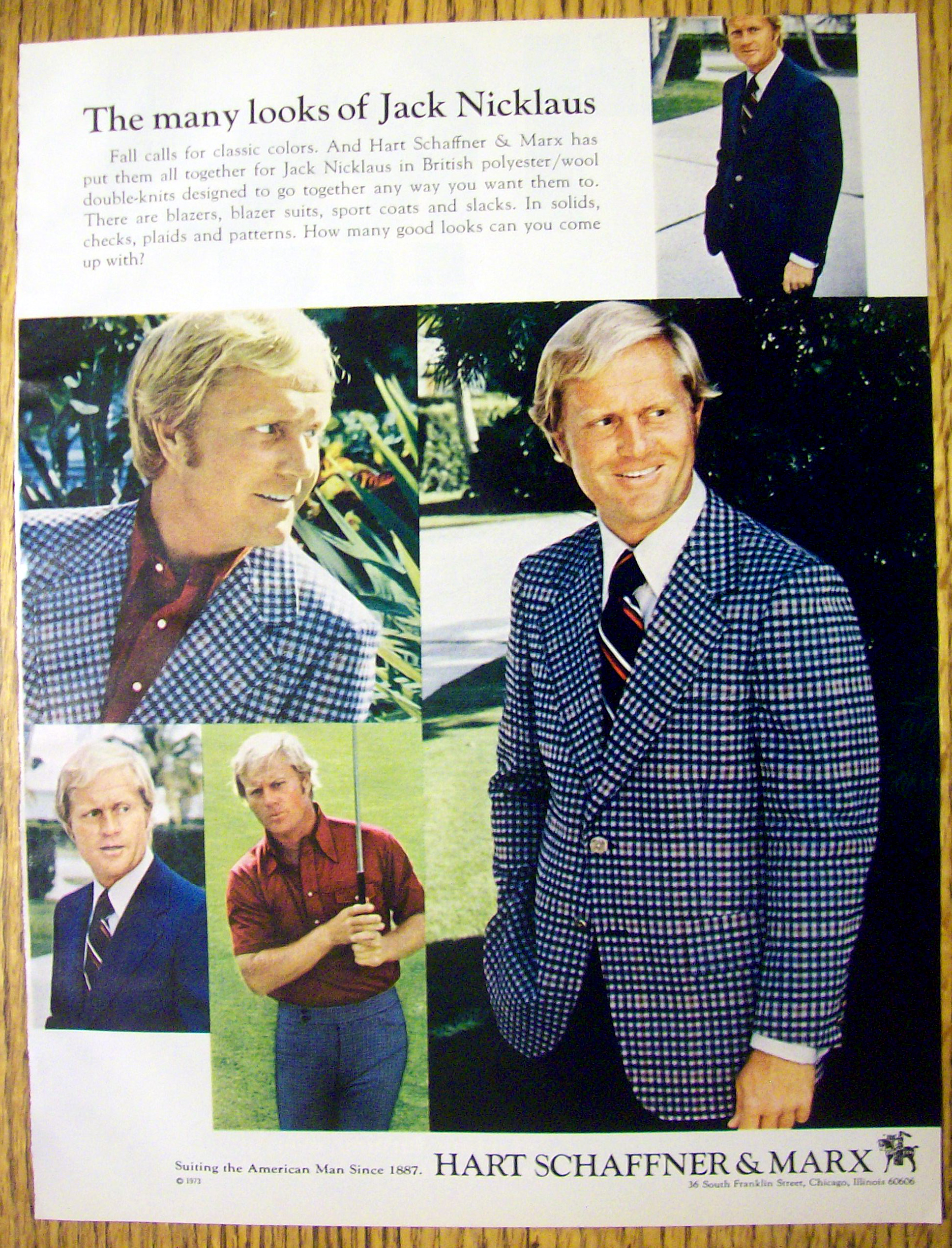 1973 Hart Schaffner & Marx with Golfer Jack Nicklaus