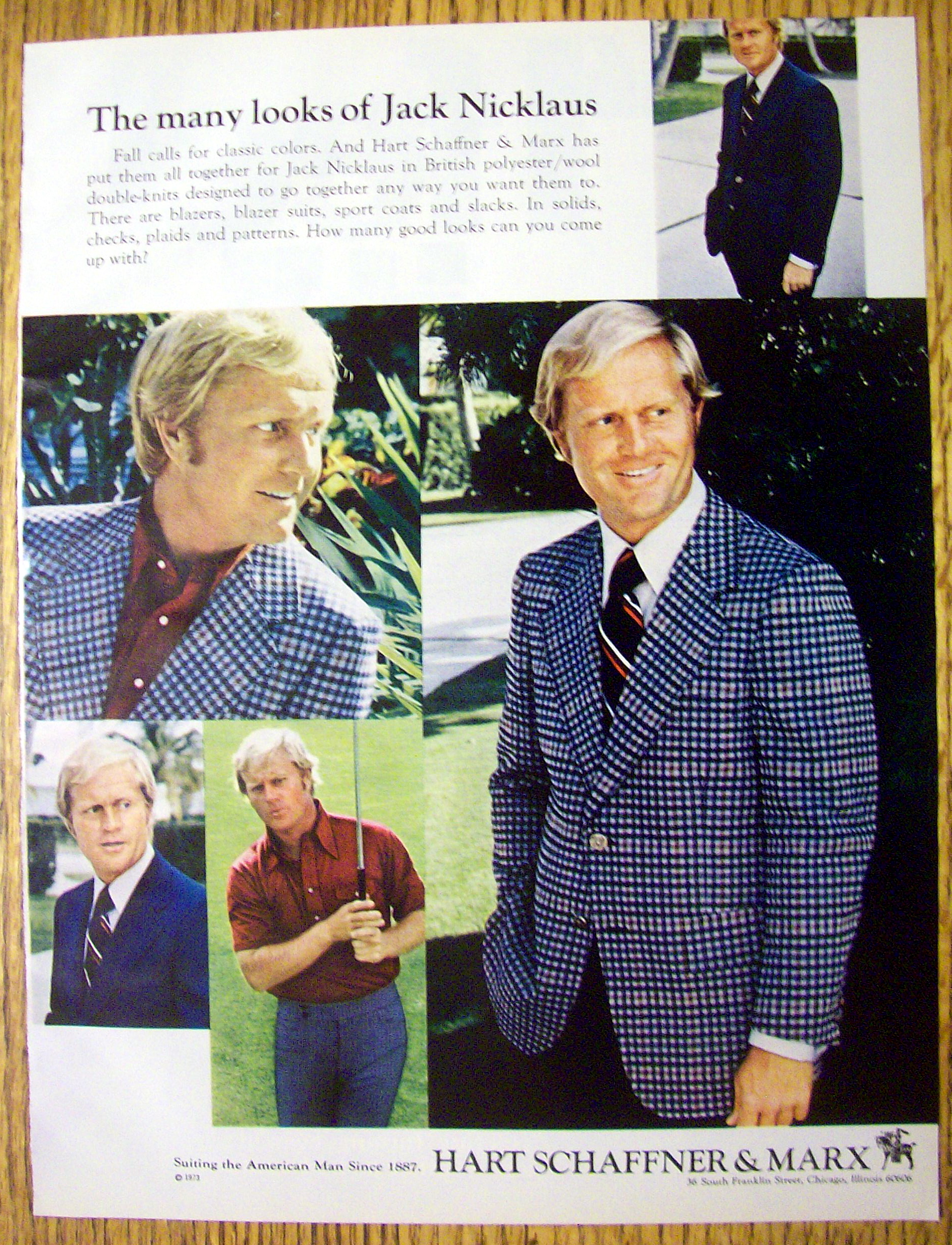 1973 Hart Schaffner & Marx with Golfer Jack Nicklaus