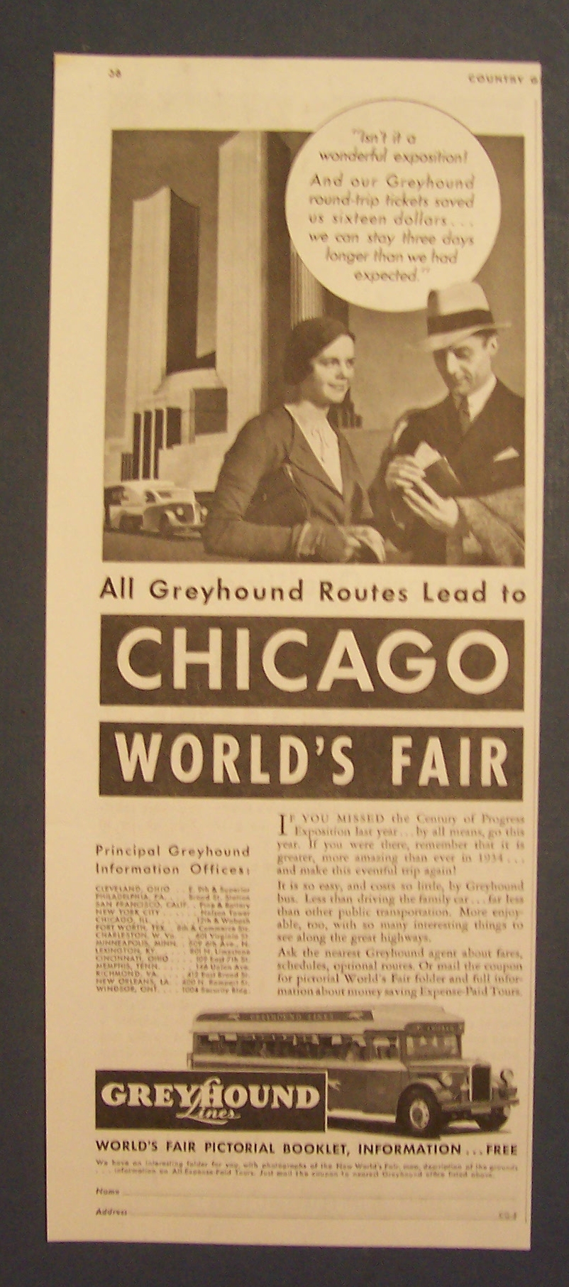 Vintage Ad: 1934 Greyhound  Lines