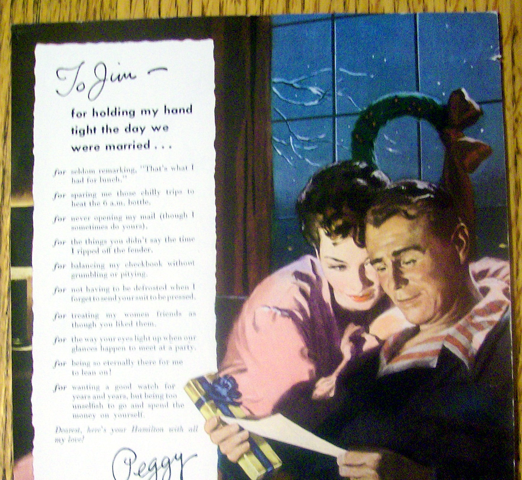 1949 Hamilton Watch with Woman Giving Man A Present