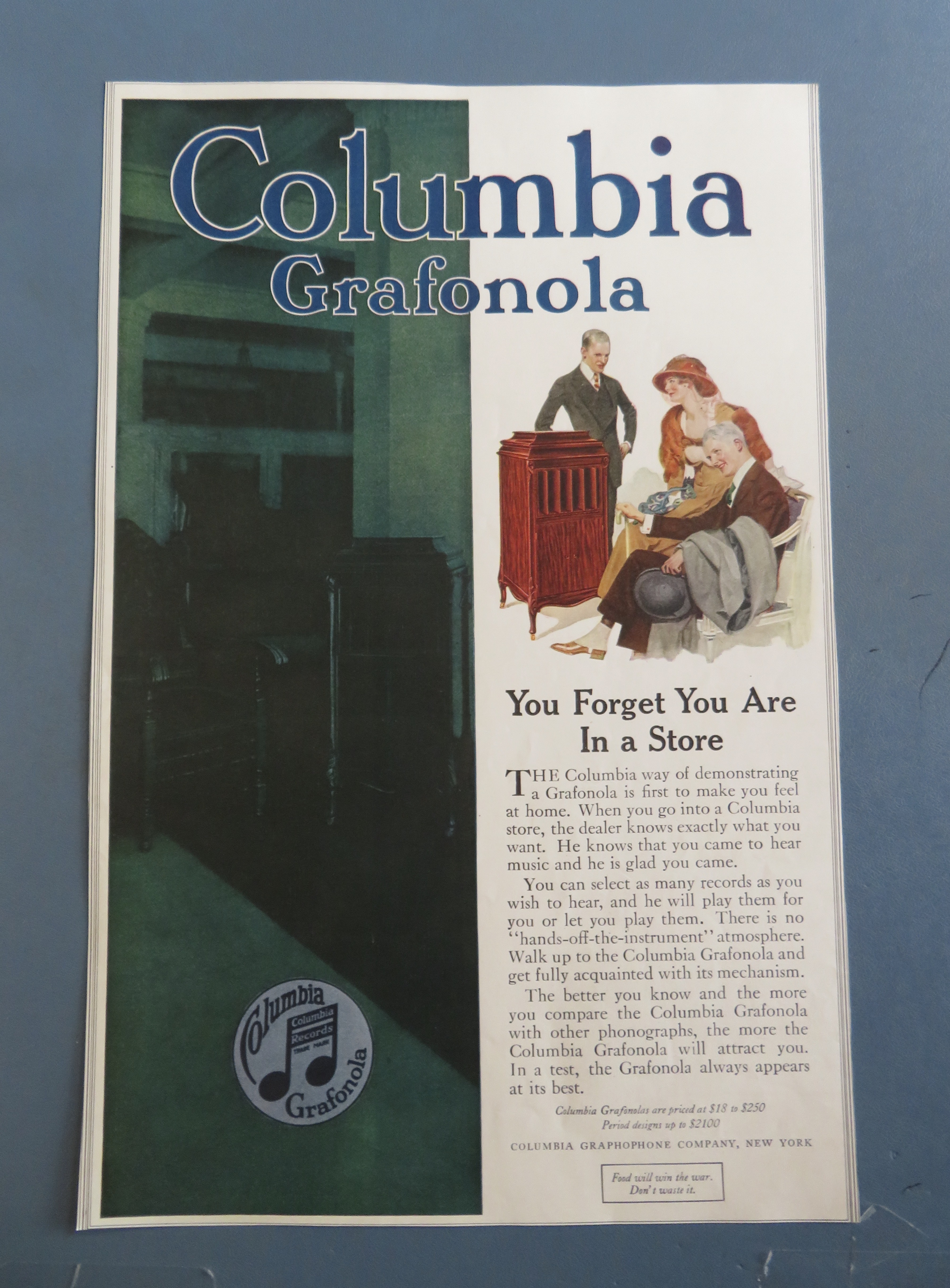 1910's Columbia Grafonola with Family Sitting Around It