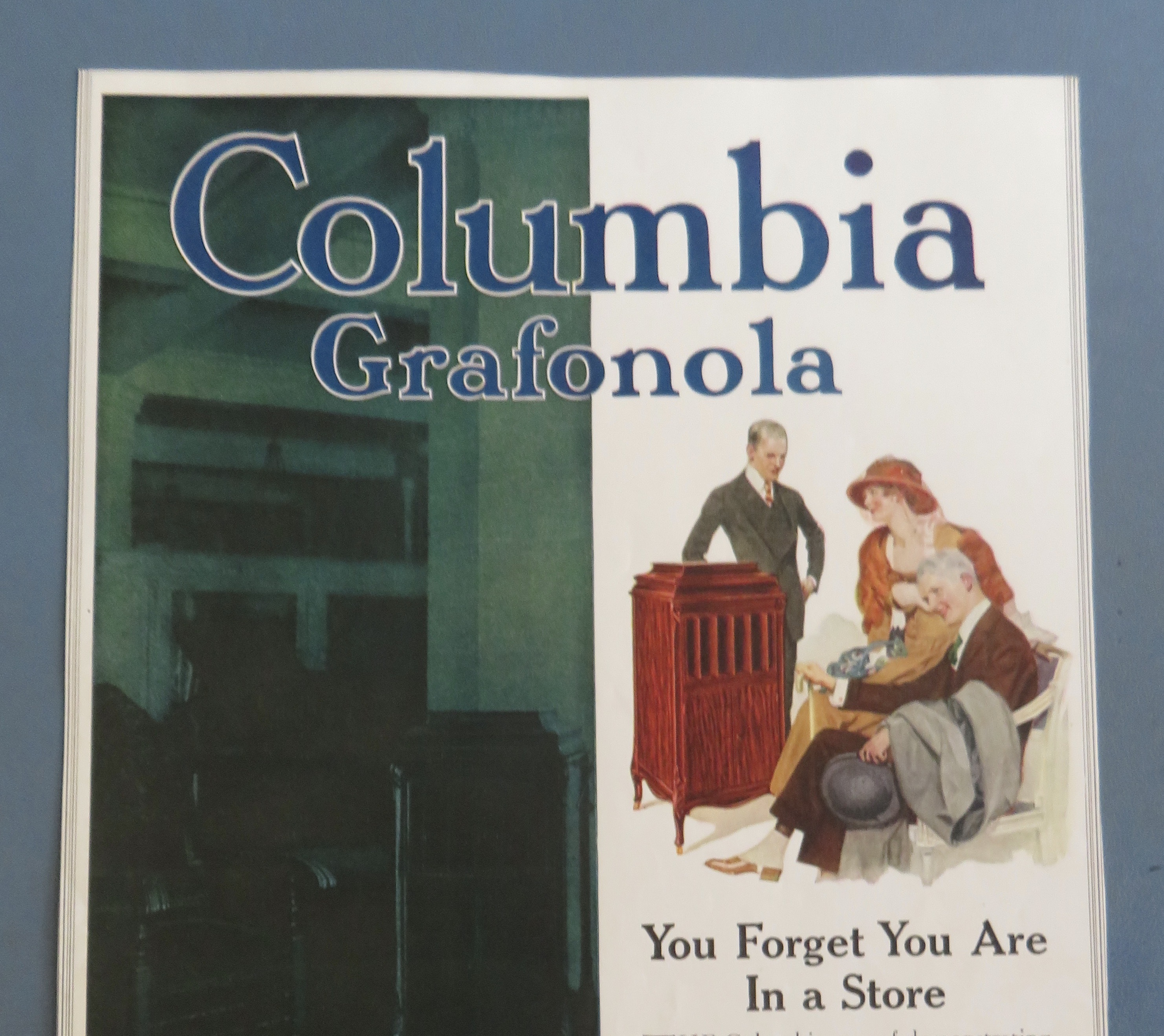 1910's Columbia Grafonola with Family Sitting Around It