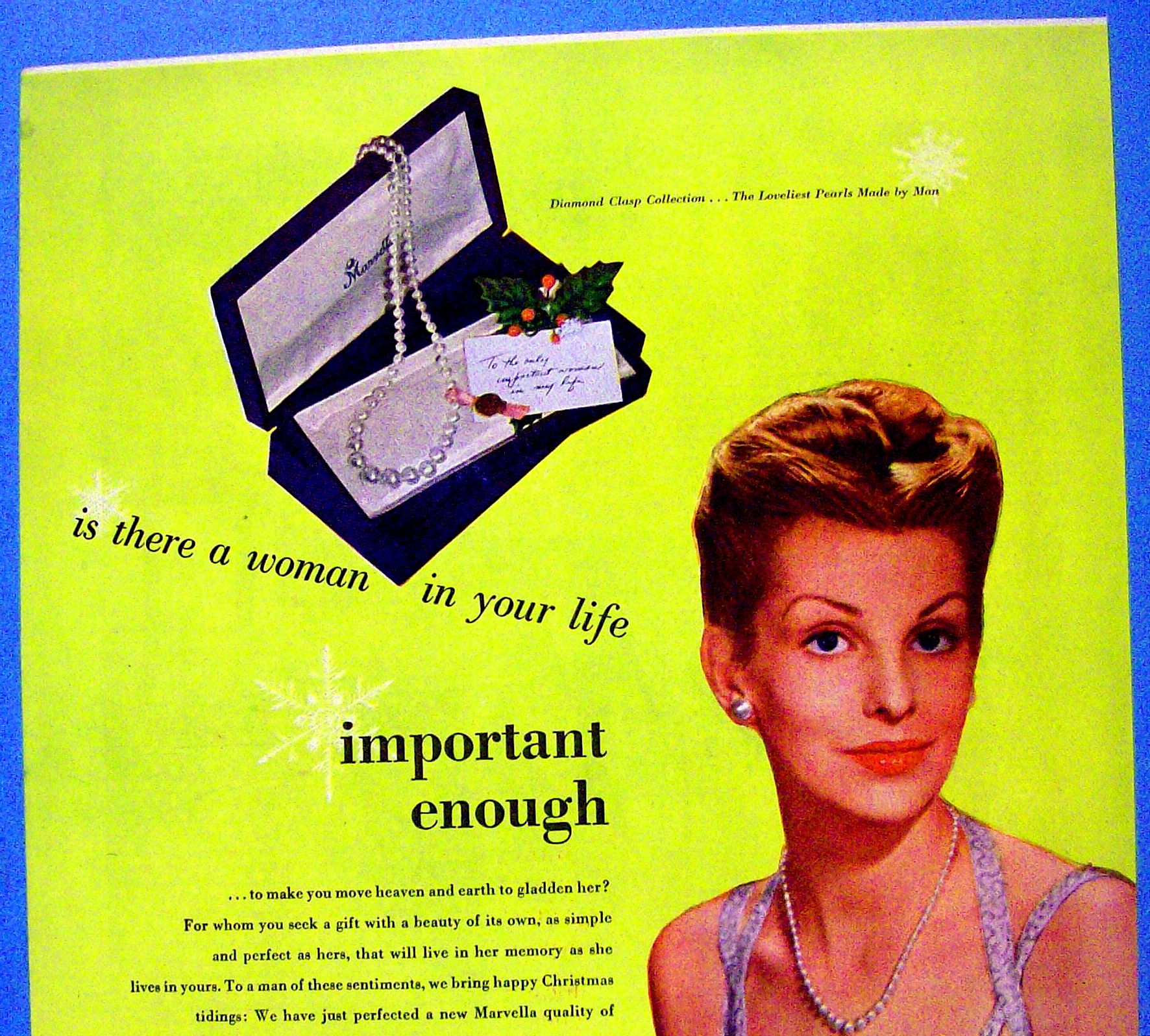 1945 Marvella Necklace with Lovely Woman & Necklace