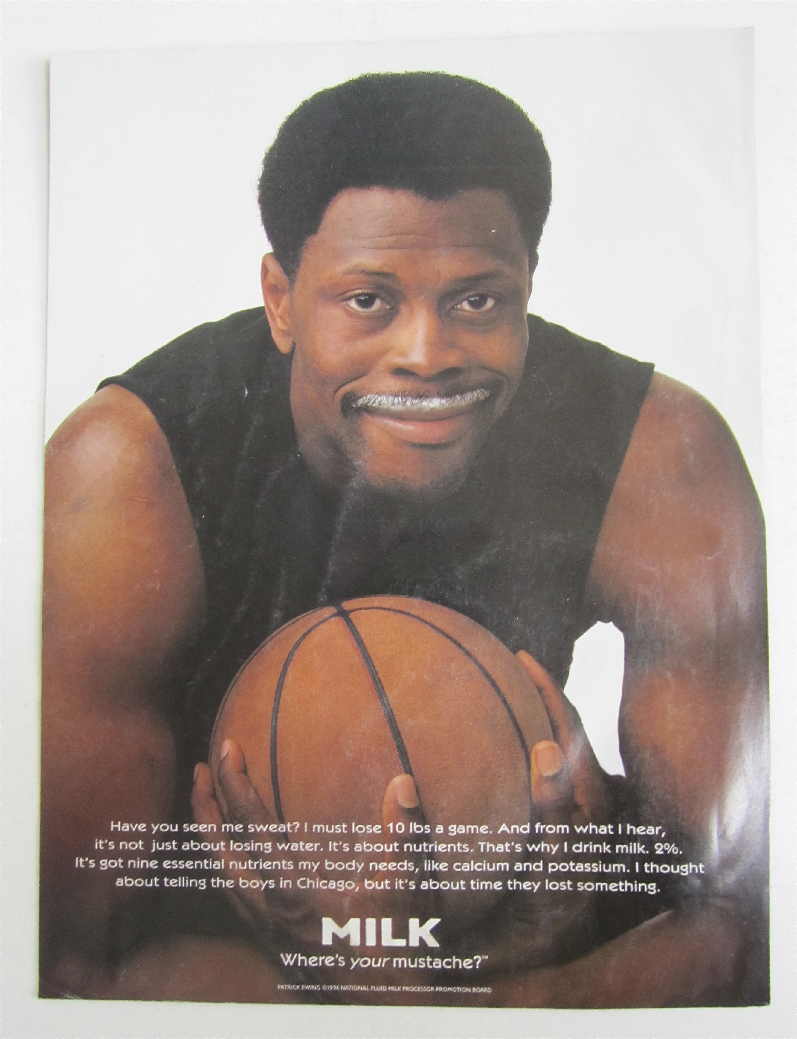 1998 Milk with Basketball's Patrick Ewing