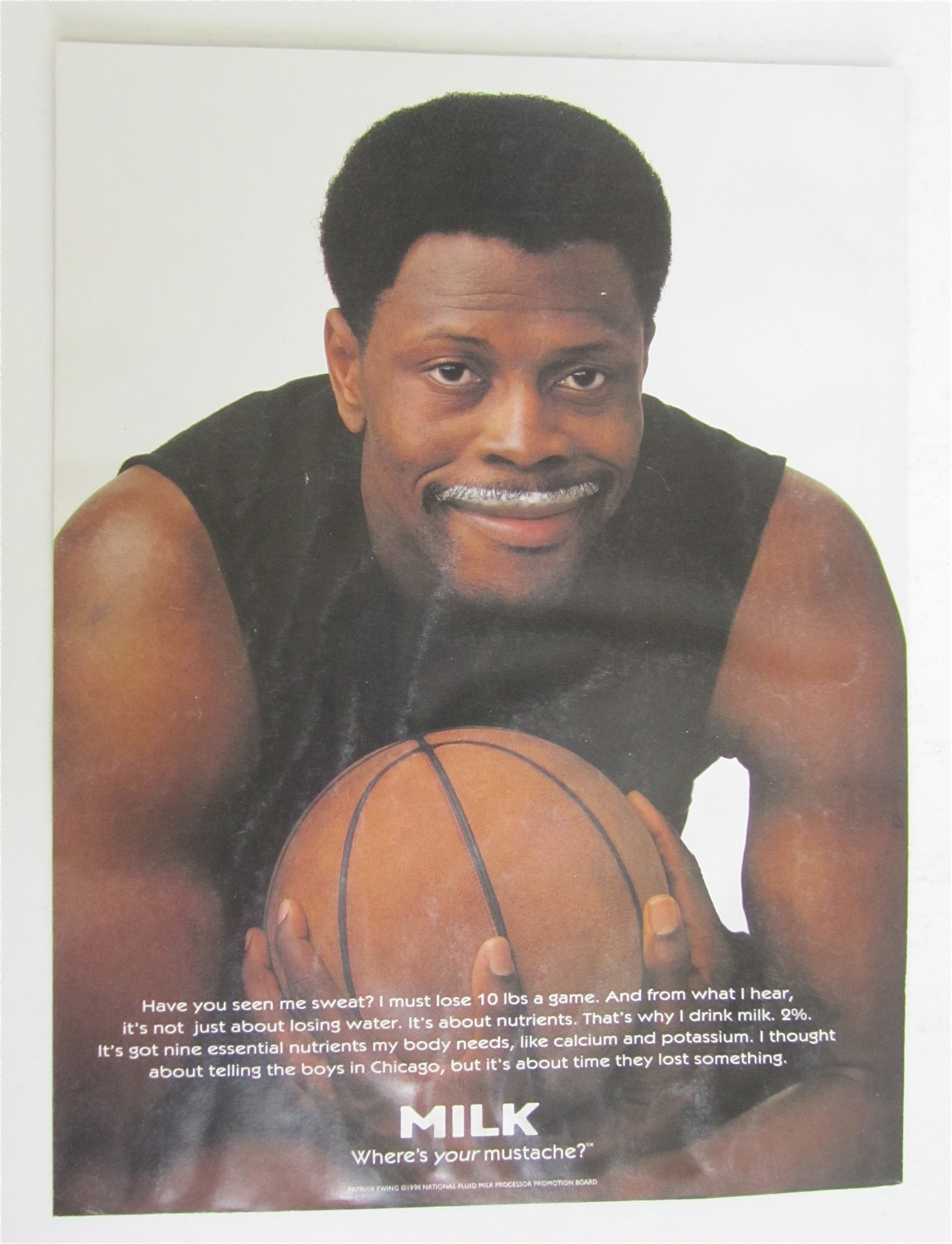 1998 Milk with Basketball's Patrick Ewing