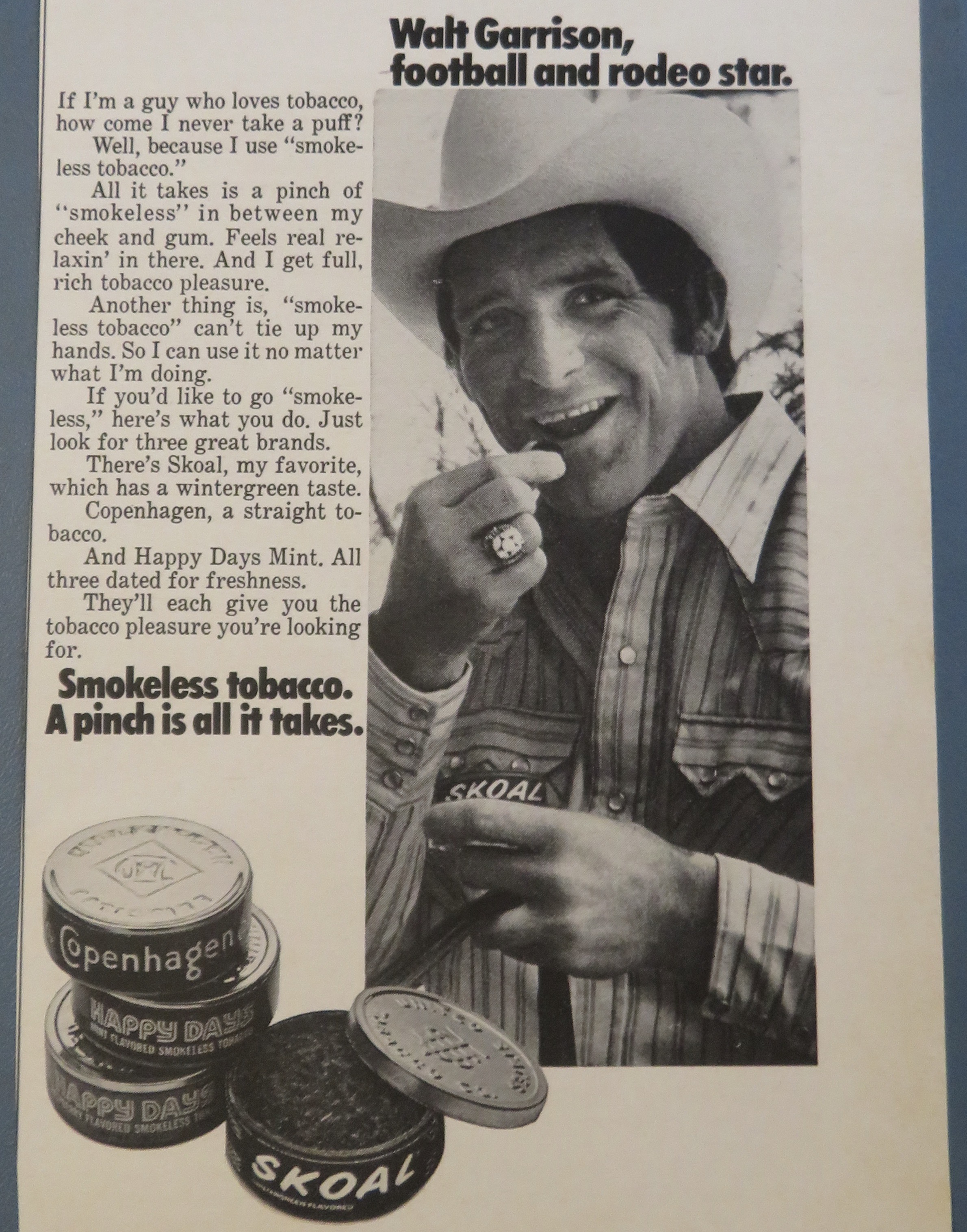 1975 Copenhagen Tobacco with Football's Walt Garrison