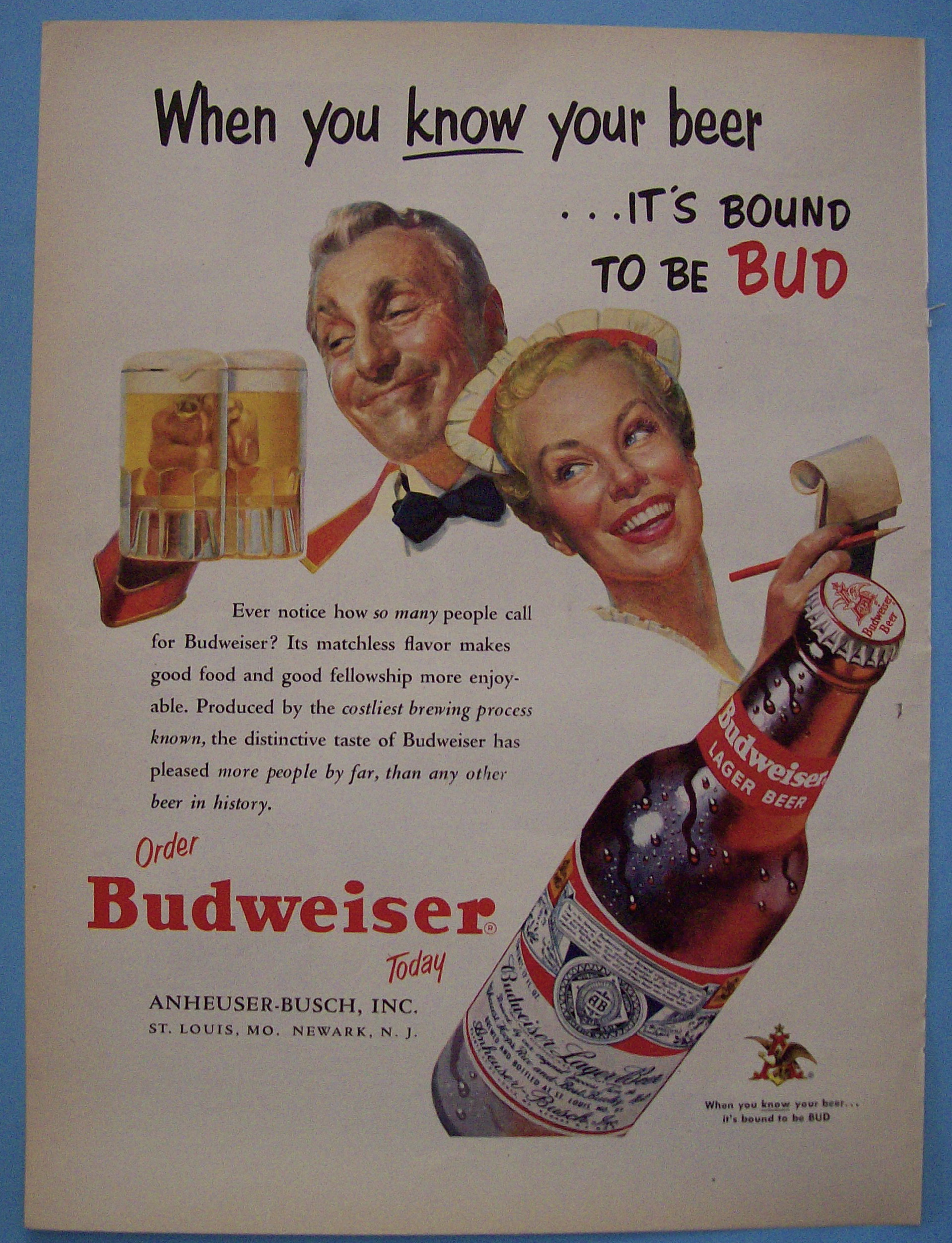 Vintage Ad: 1953 Budweiser Beer