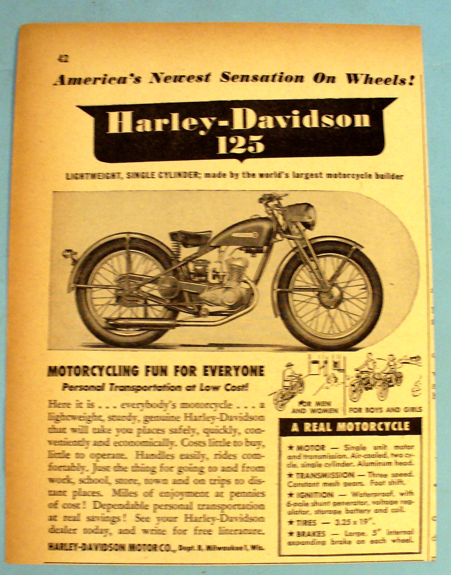 1948 Harley Davidson with Lightweight 125