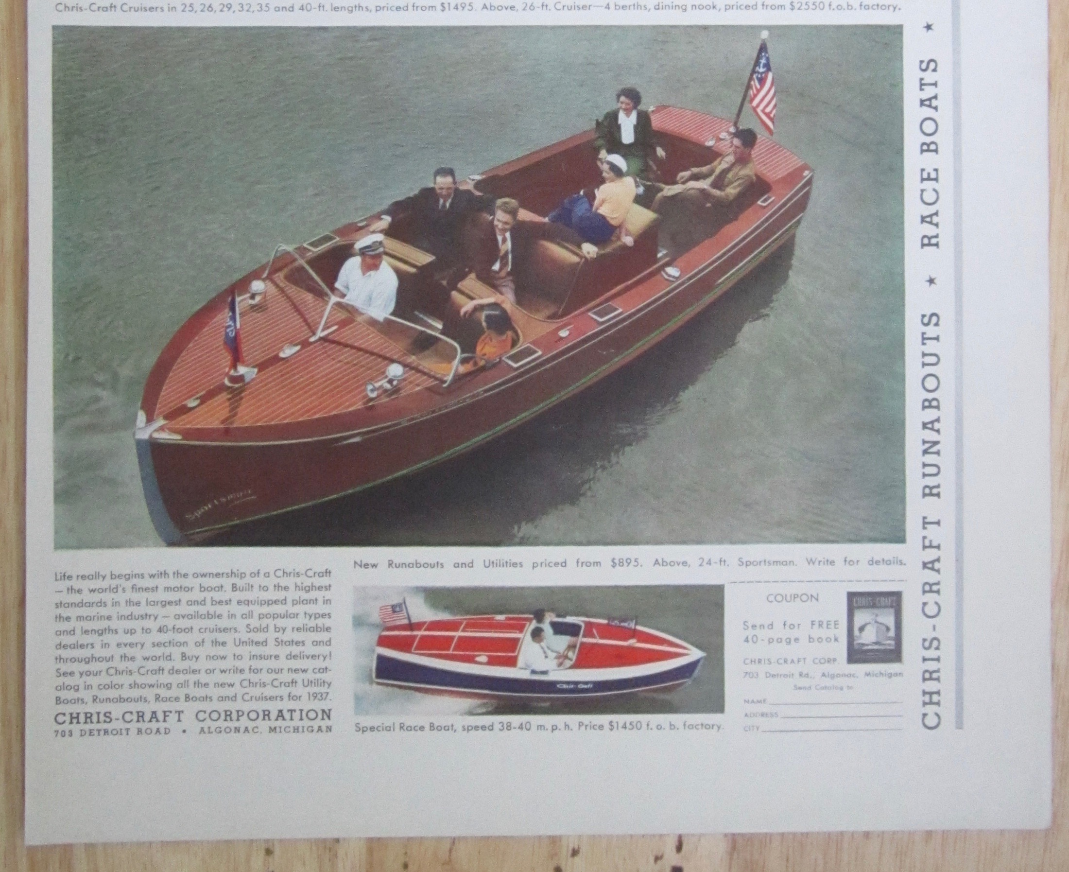 1937 Chris Craft Corp. with Cruisers & Runabouts
