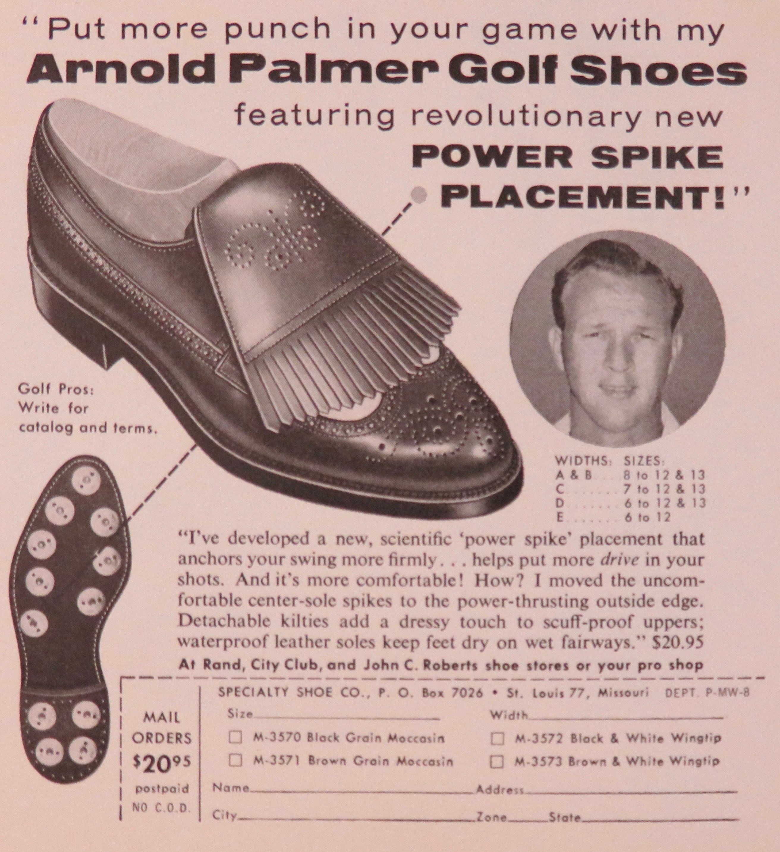 1961 Arnold Palmer Golf Shoes with Arnold Palmer