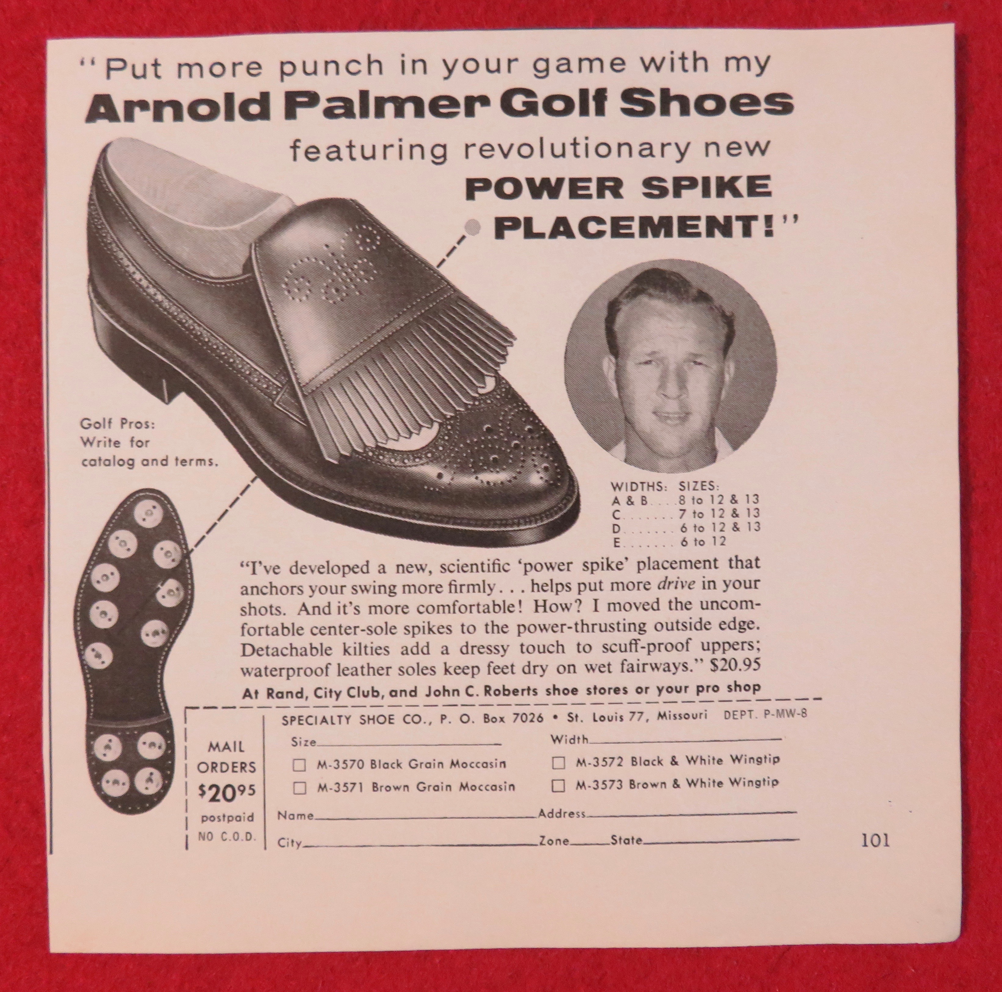 1961 Arnold Palmer Golf Shoes with Arnold Palmer