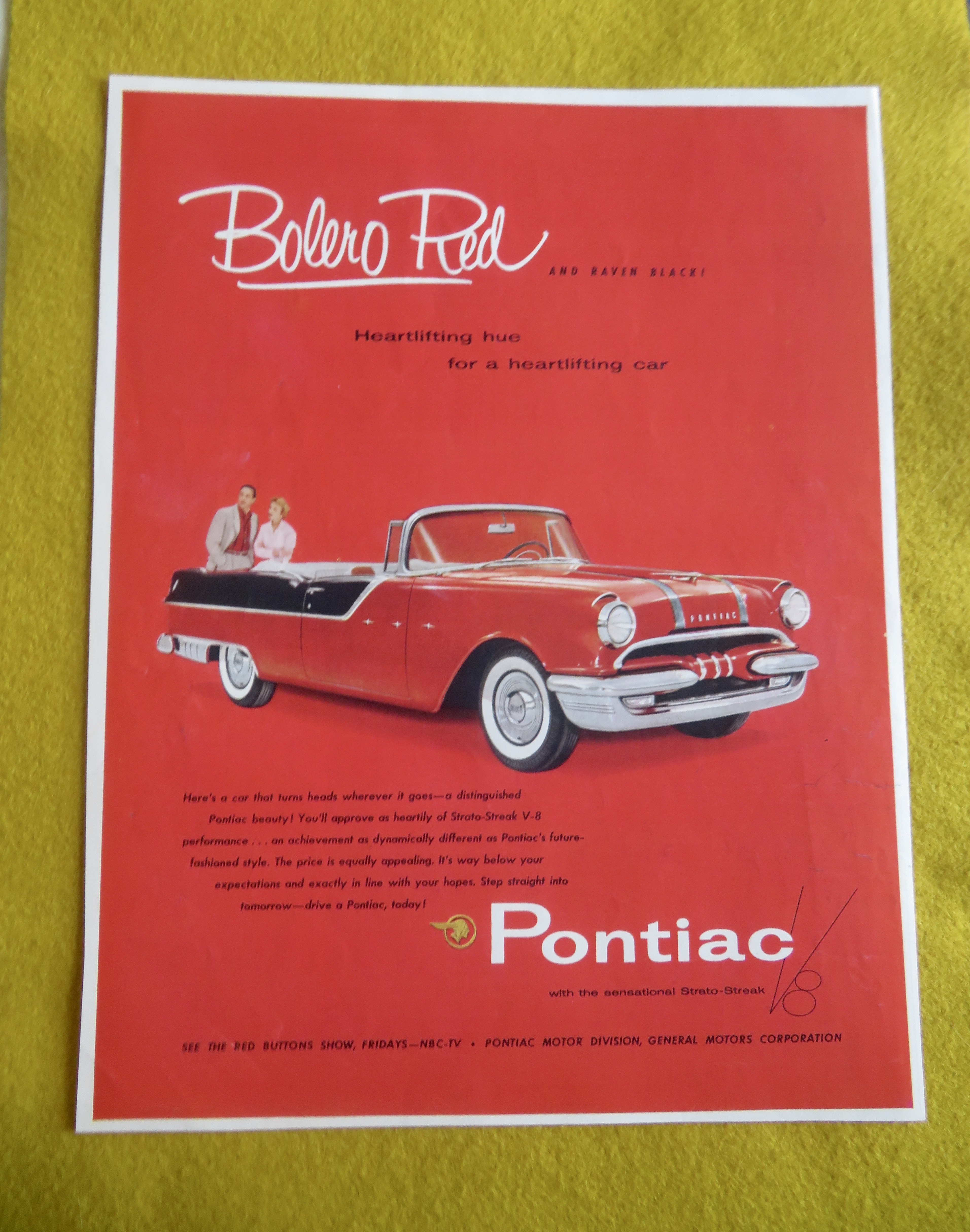 1955 Pontiac Automobile with Bolero Red Pontiac