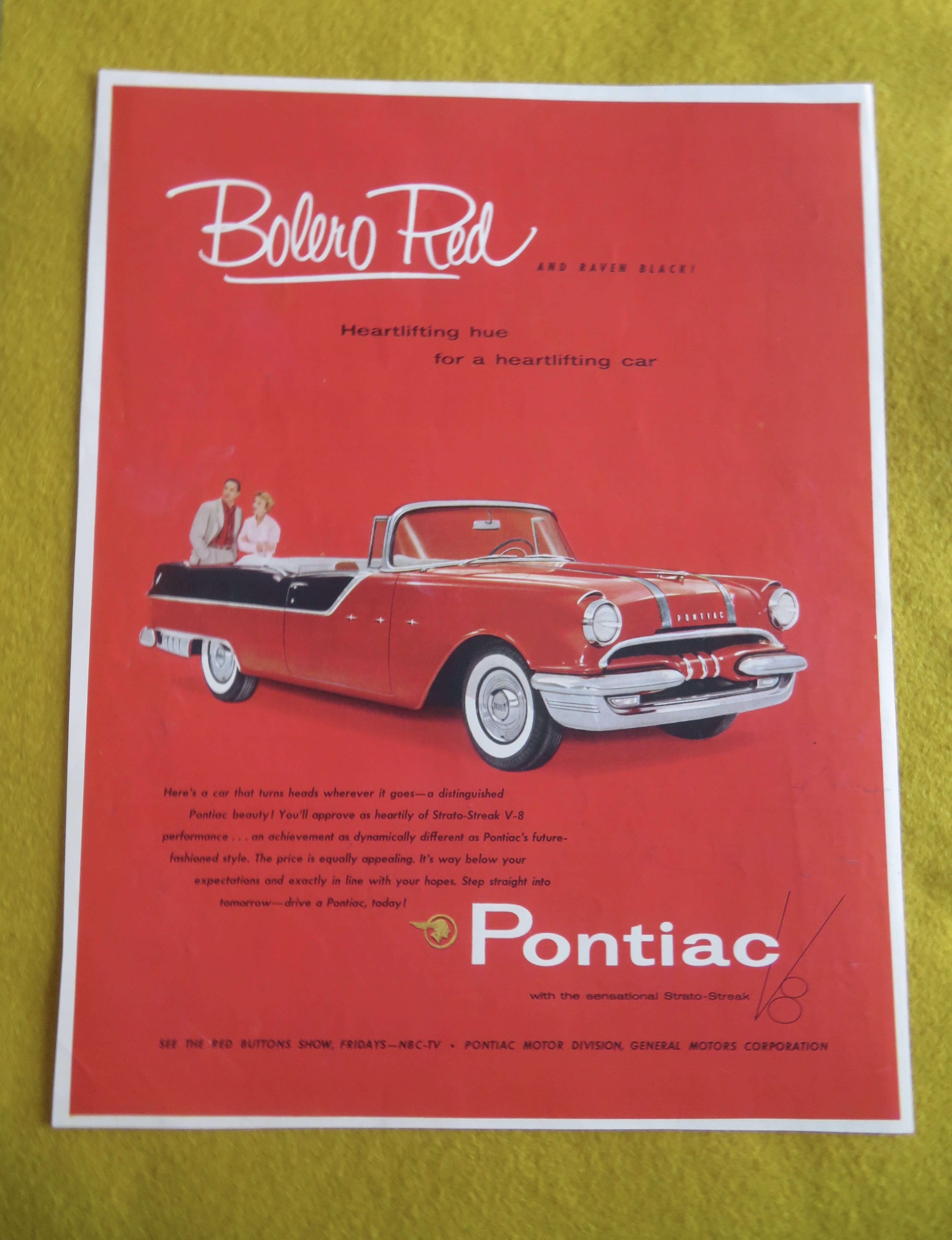 1955 Pontiac Automobile with Bolero Red Pontiac