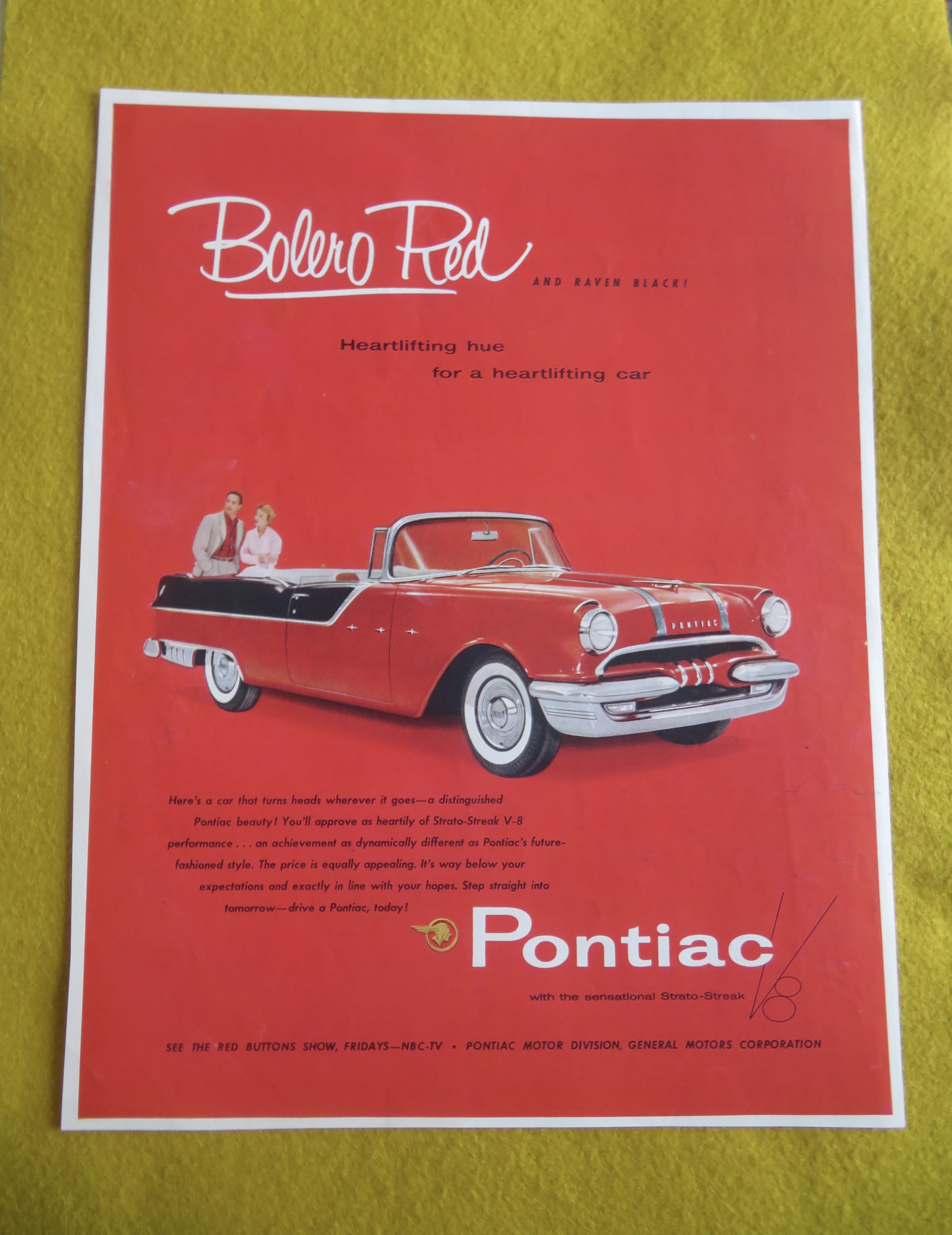 1955 Pontiac Automobile with Bolero Red Pontiac