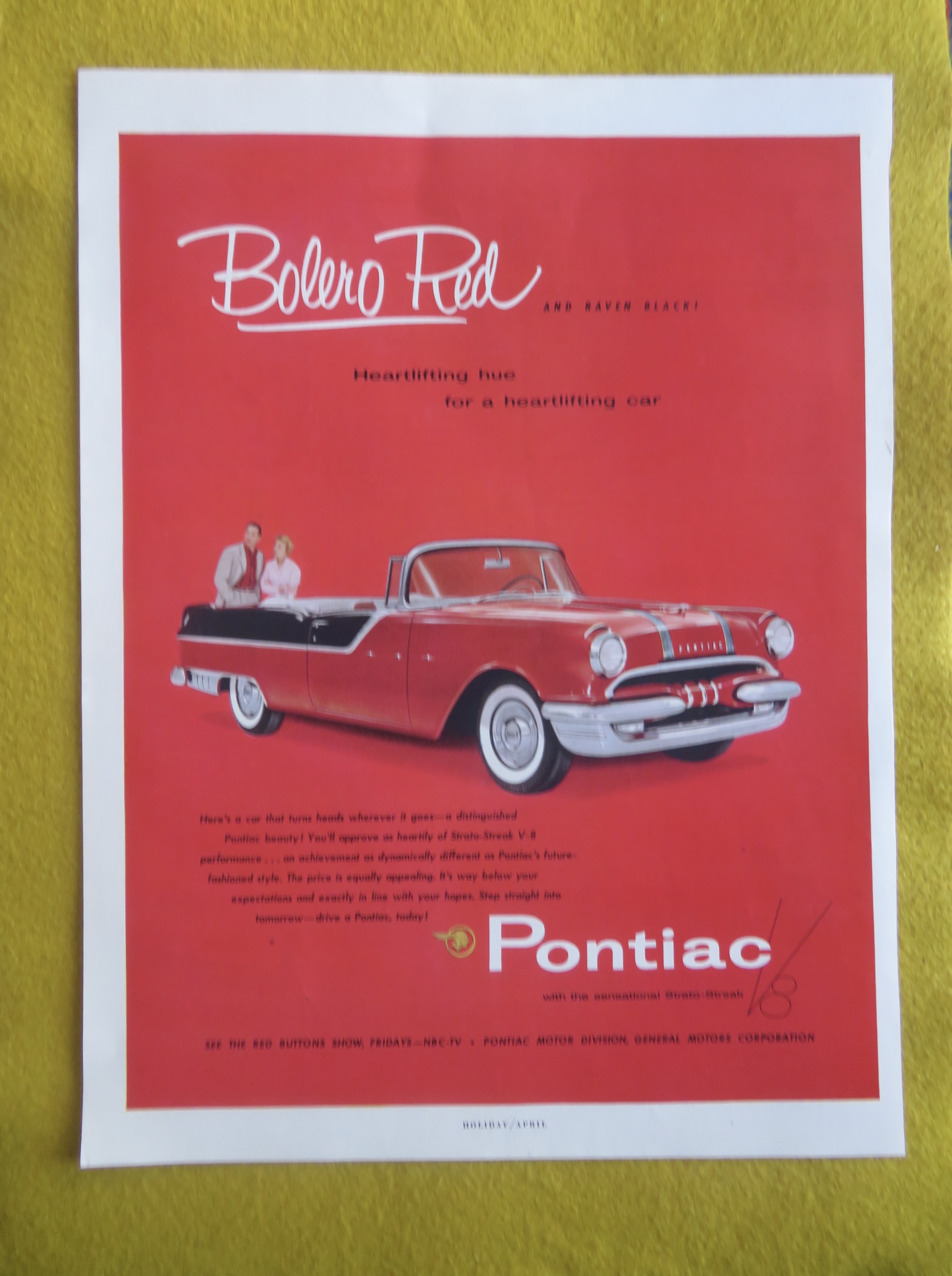 1955 Pontiac Automobile with Bolero Red Pontiac