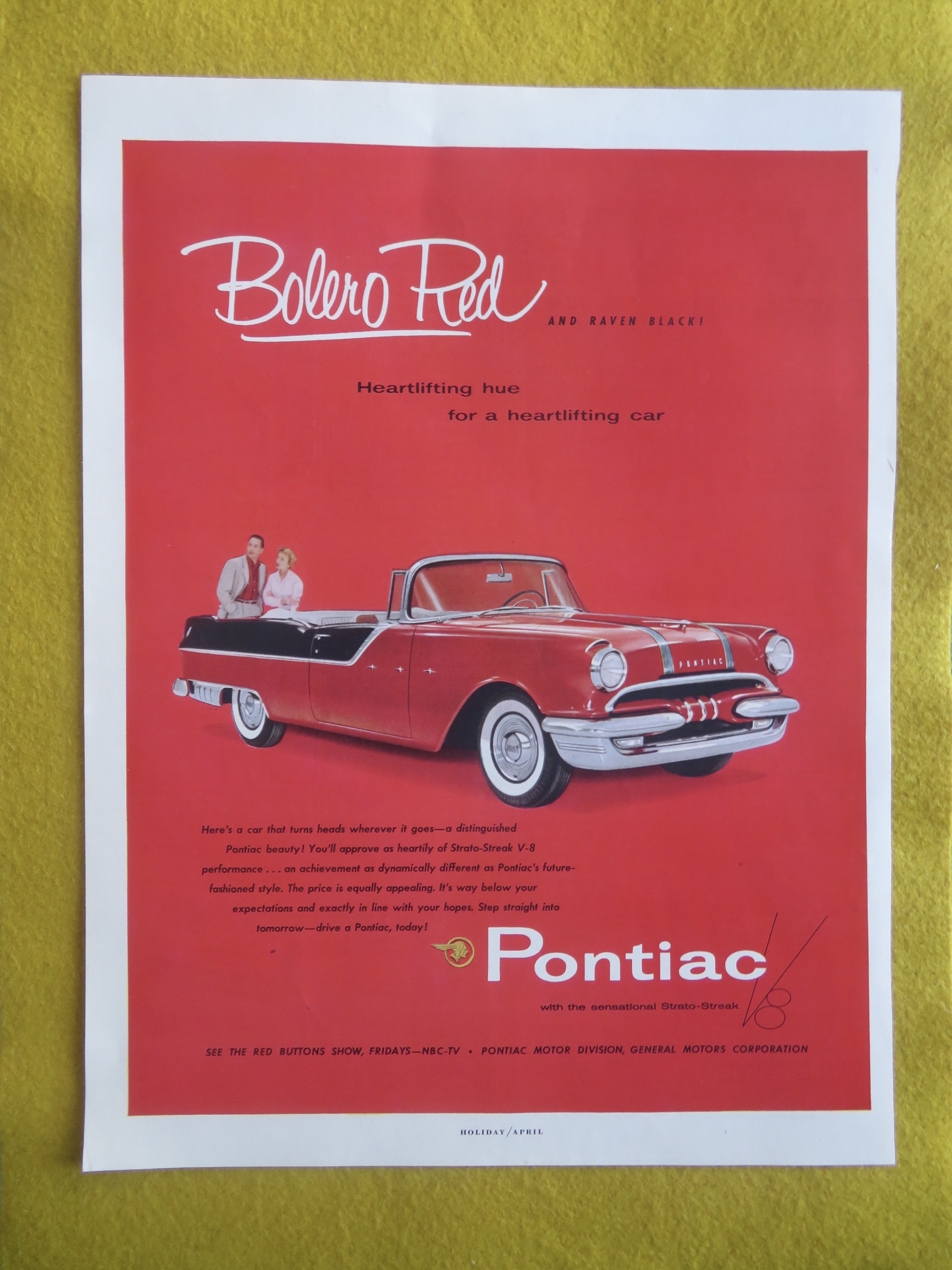 1955 Pontiac Automobile with Bolero Red Pontiac