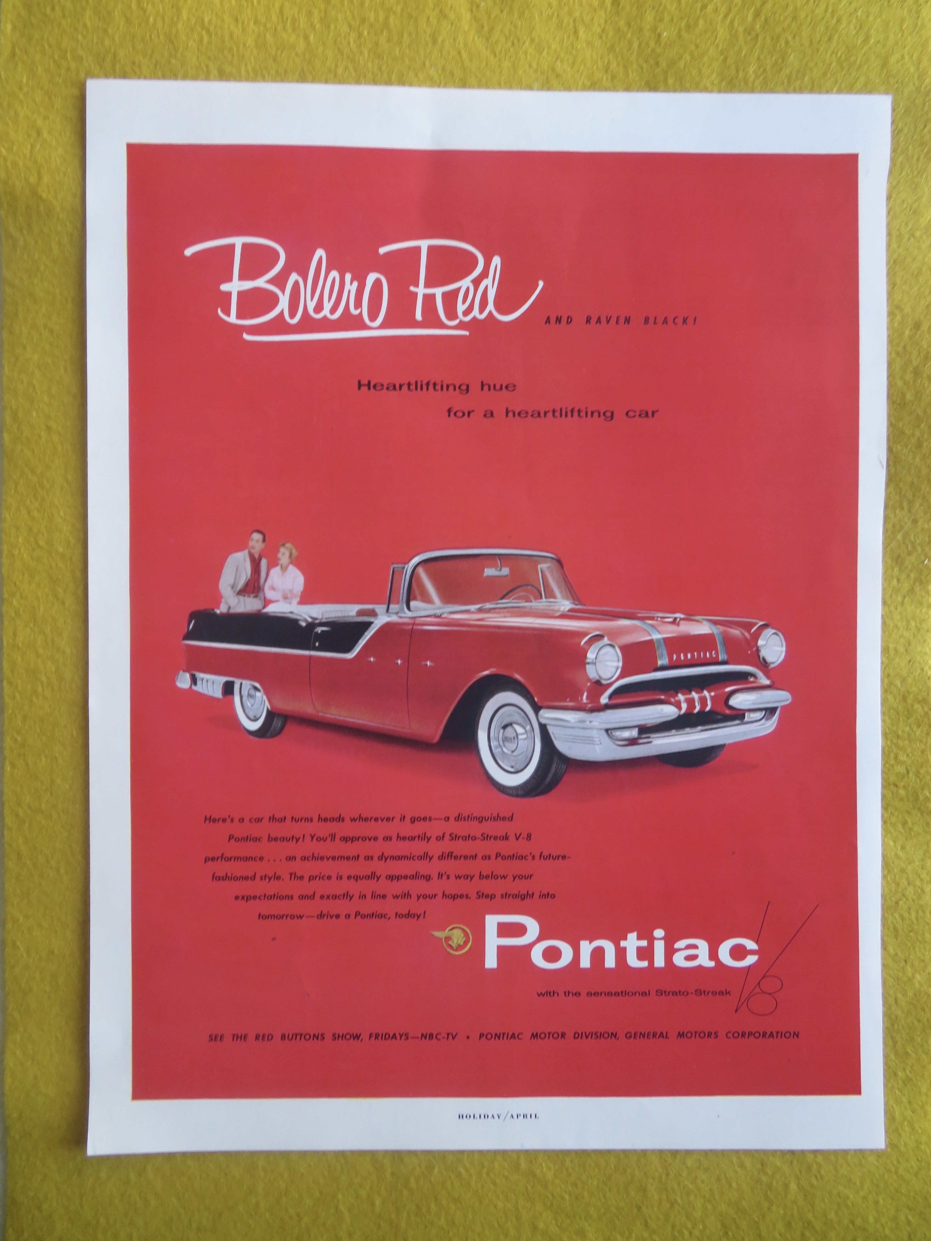 1955 Pontiac Automobile with Bolero Red Pontiac