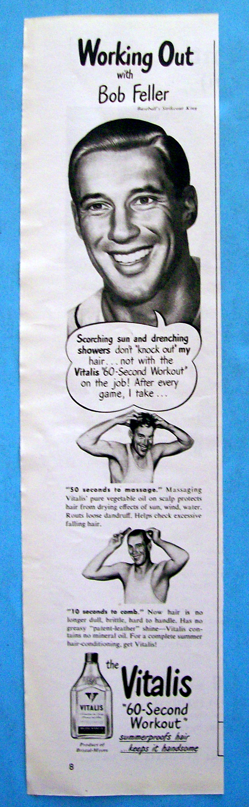 Vintage Ad: 1948 Vitalis with Bob Feller
