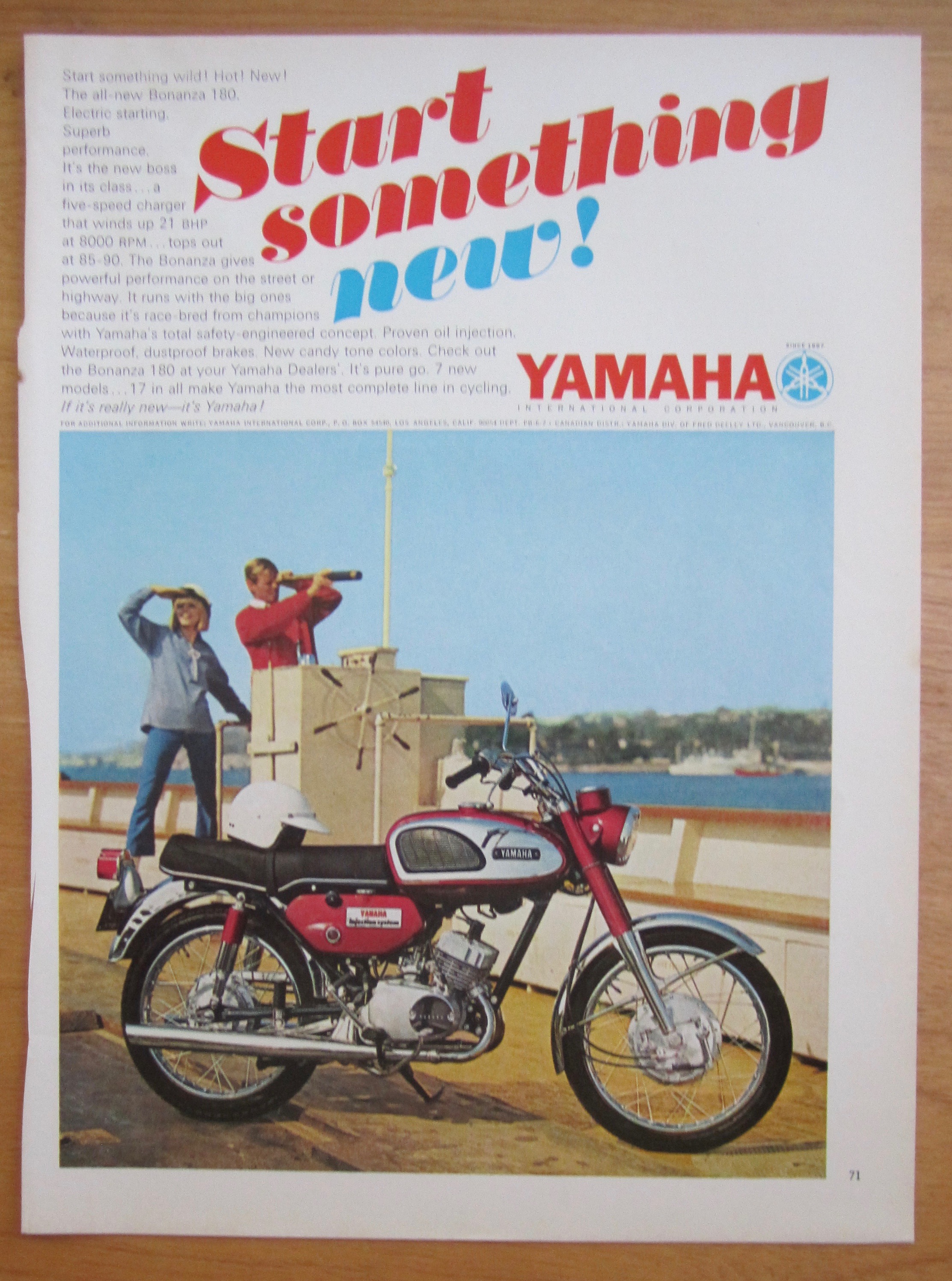 1967 Yamaha Bonanza 180 with Couple & the Bike